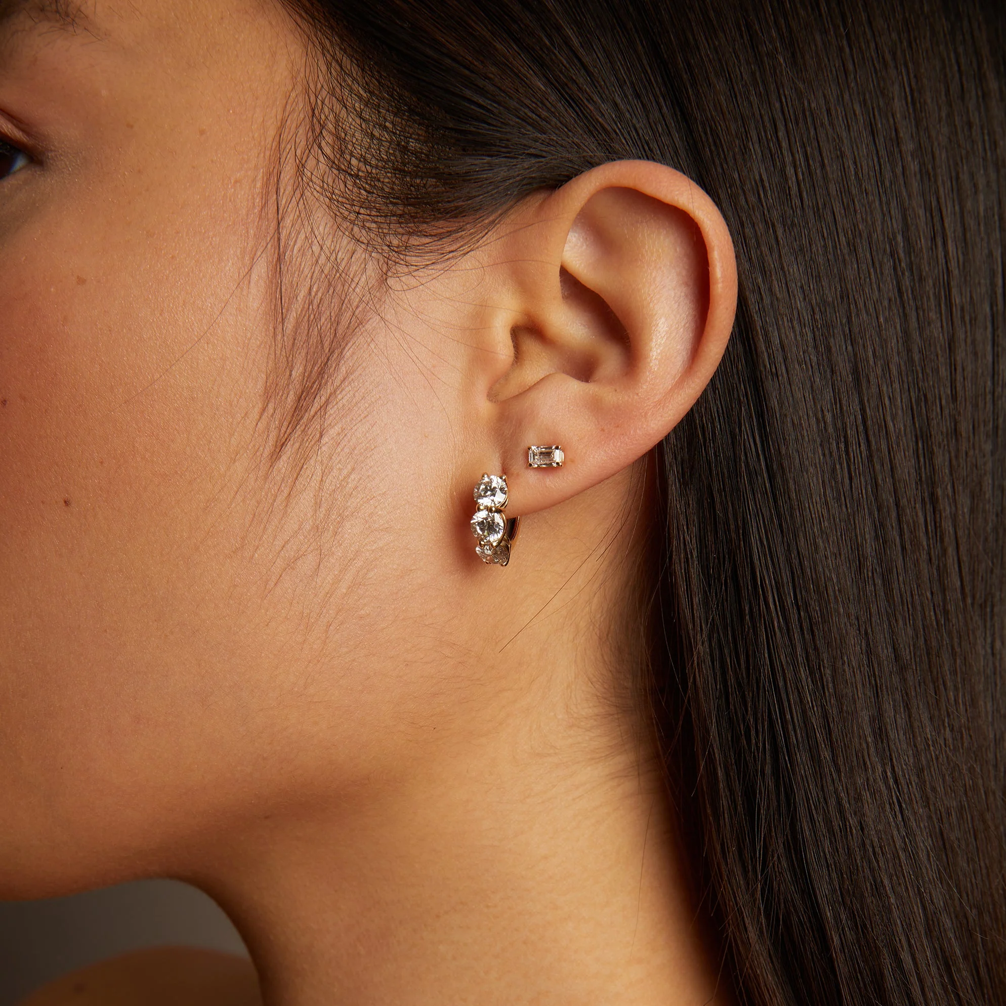 0.5ct Emerald Lab Grown Diamond Stud Earrings - Image 5