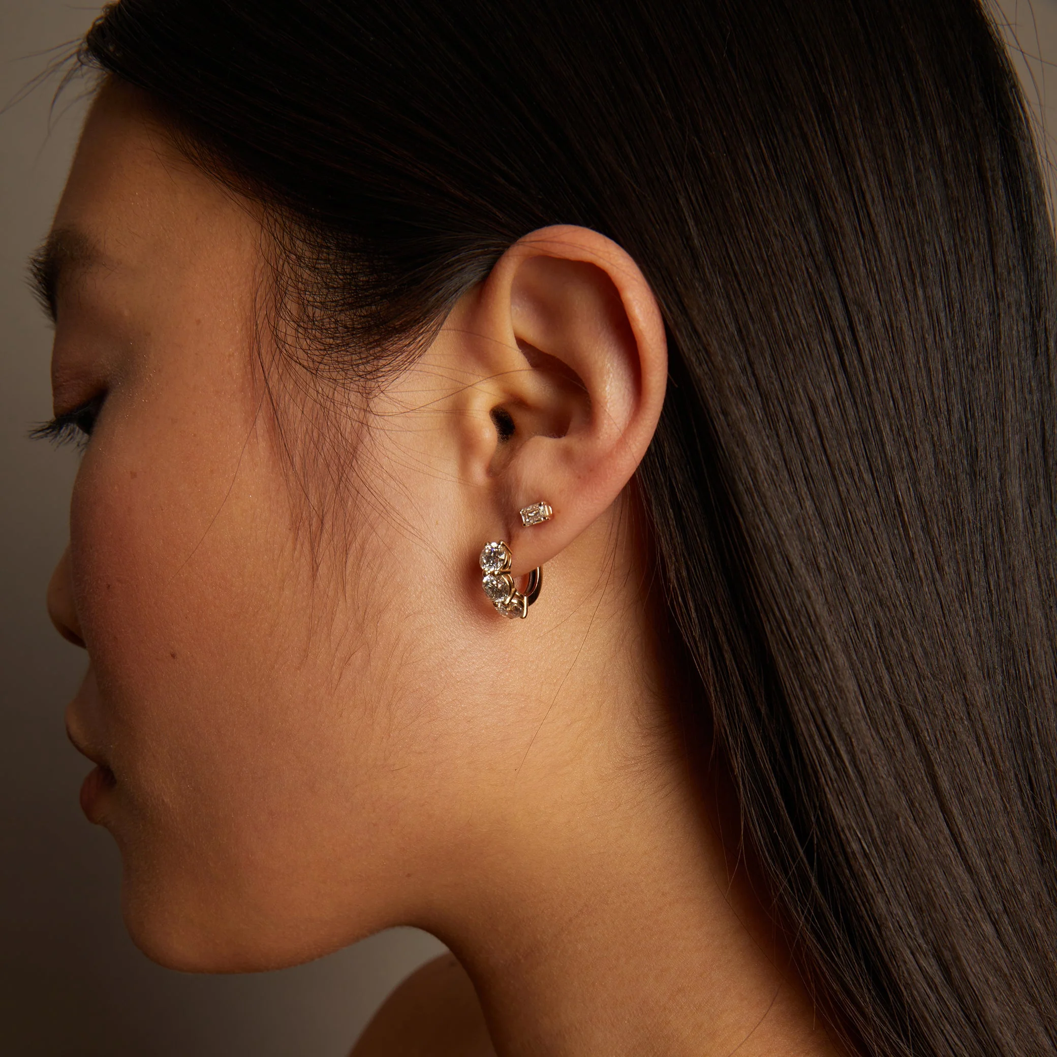 0.5ct Emerald Lab Grown Diamond Stud Earrings - Image 7