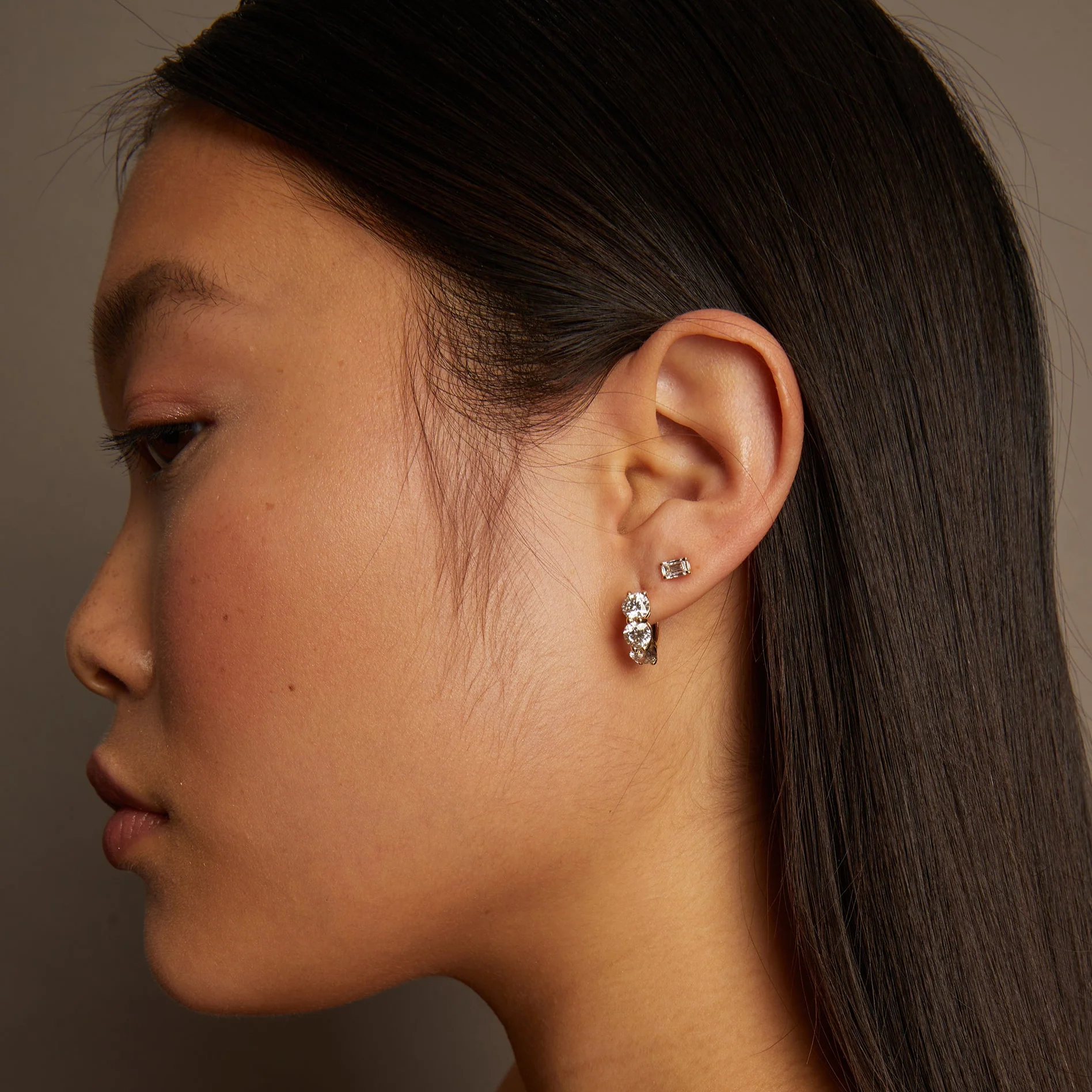 0.5ct Emerald Lab Grown Diamond Stud Earrings - Image 8