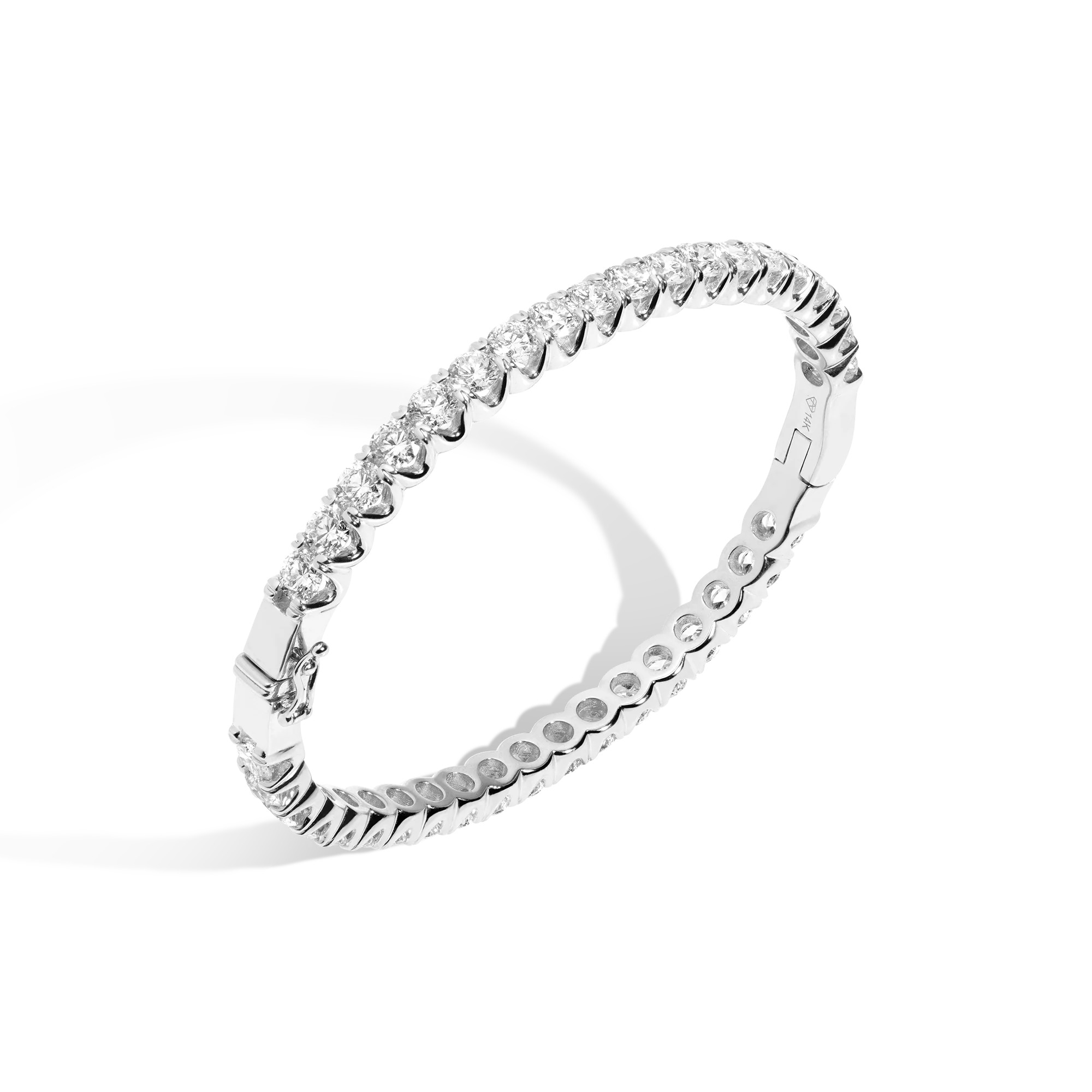 10ct Lab Grown Diamond Hinged Tennis Bracelet - Image 3