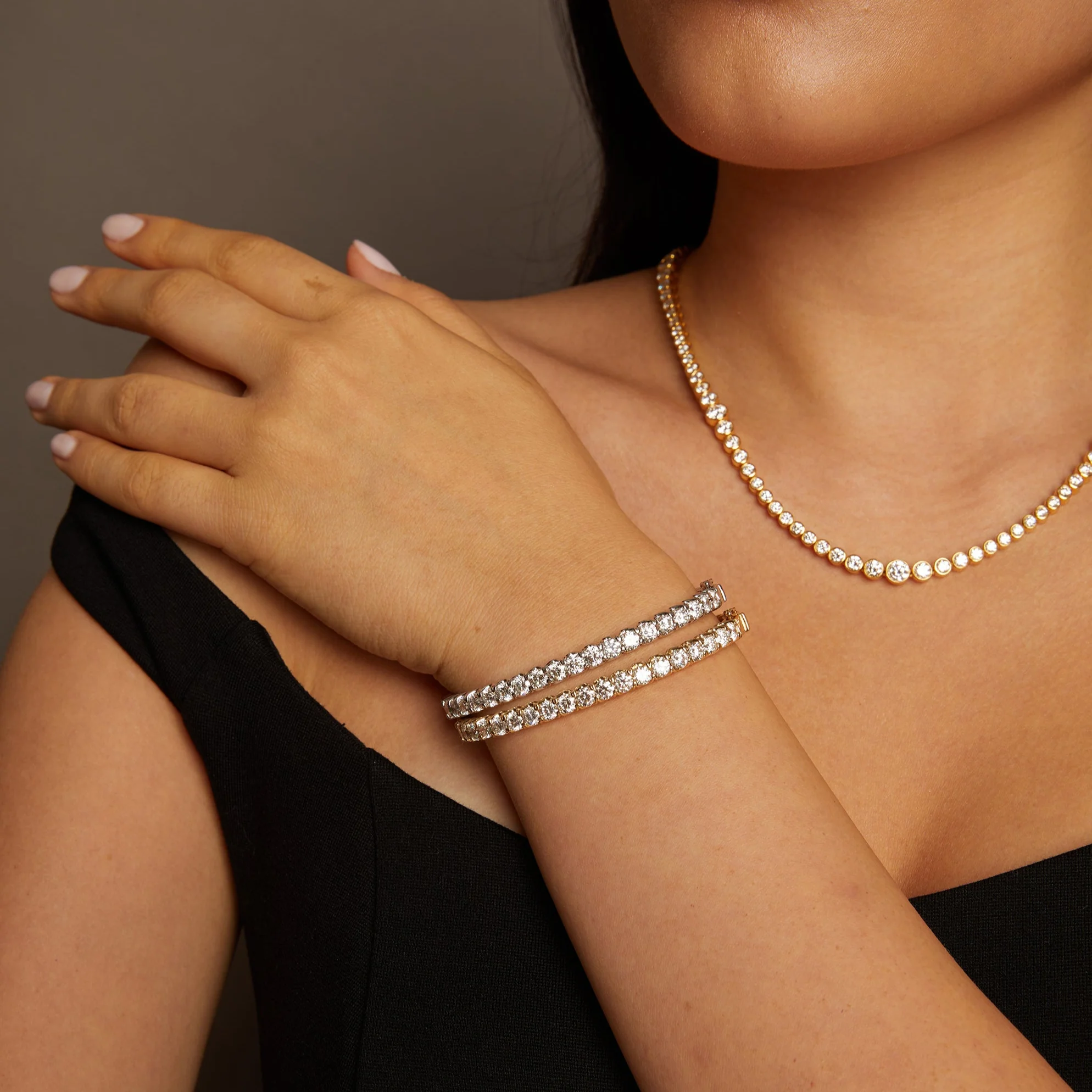 10ct Lab Grown Diamond Hinged Tennis Bracelet - Image 7