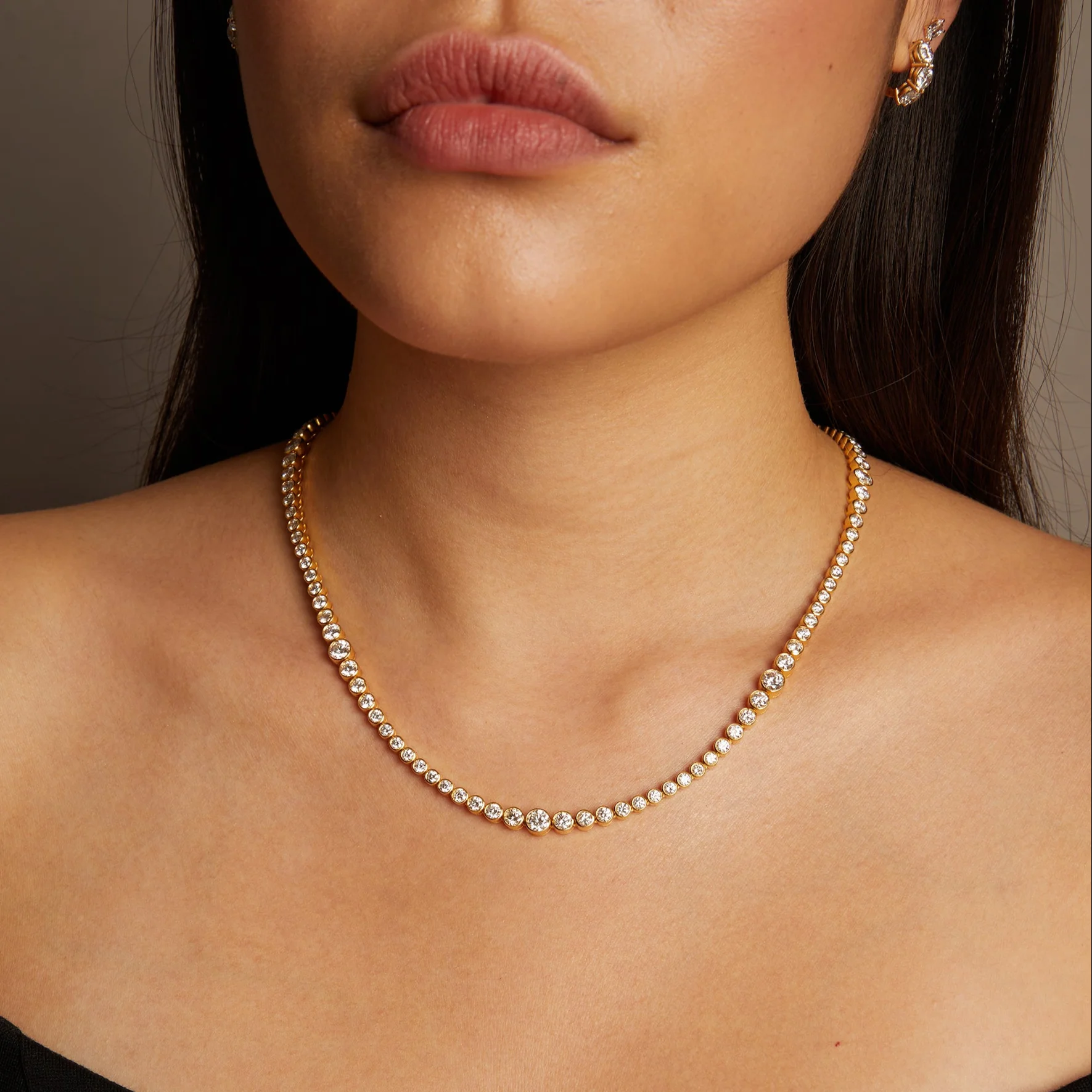 10ct Multi Graduated Lab Grown Diamond Tennis Necklace - Image 5