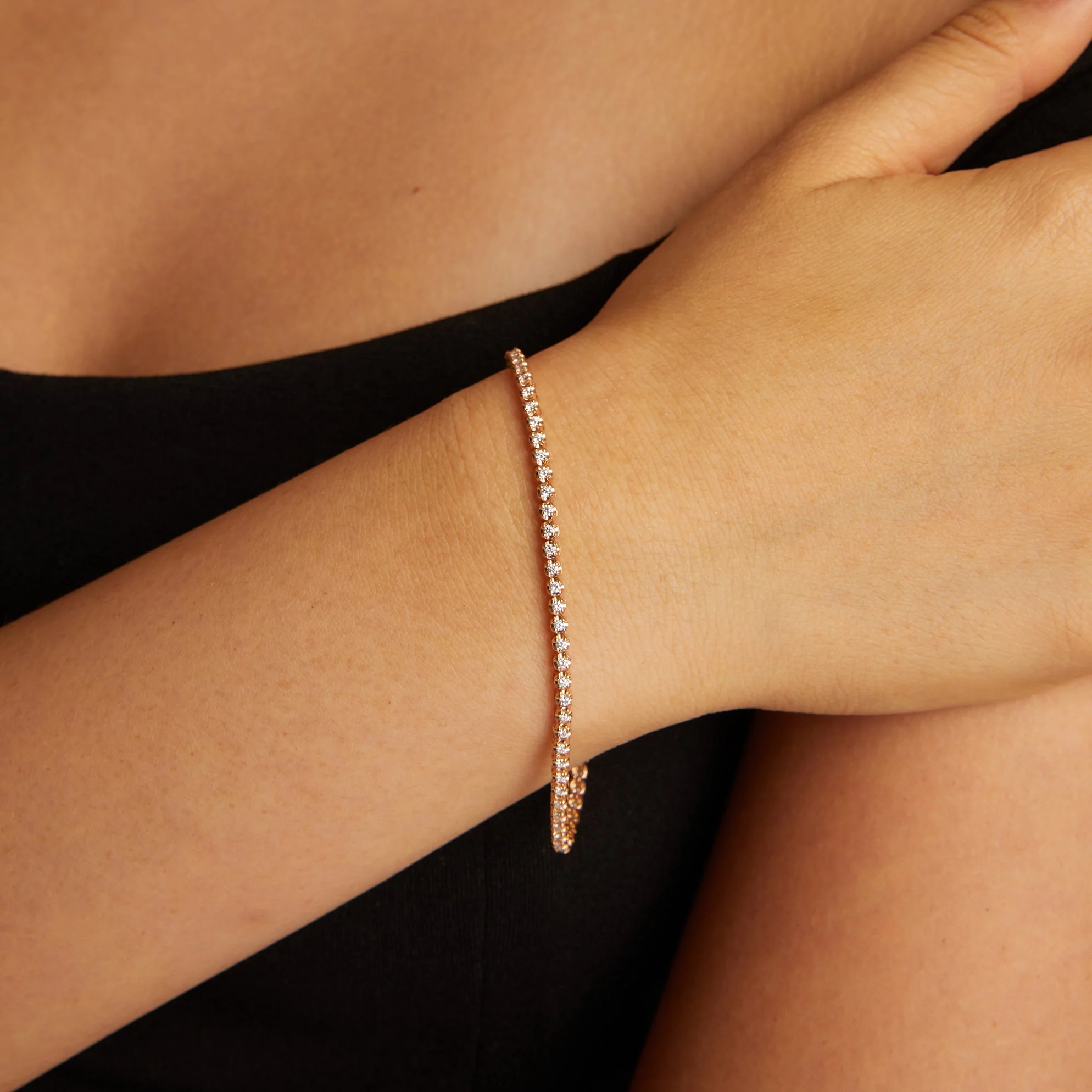 1ct Lab Grown Diamond Cupcake Tennis Bracelet - Image 2