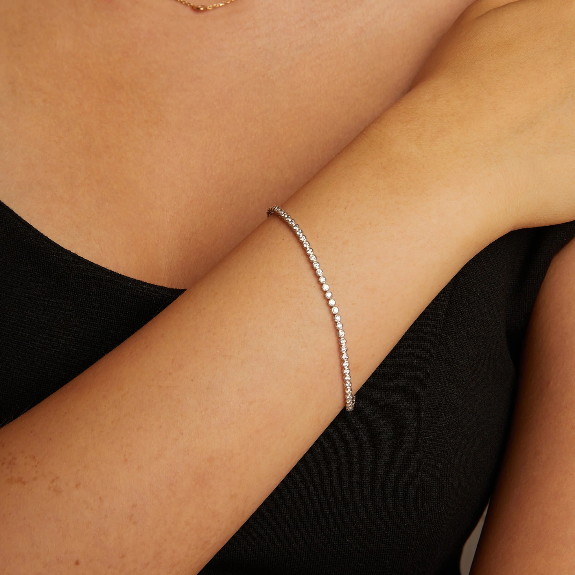 2.5ct Lab Grown Diamond Bezel Tennis Bracelet - Image 2