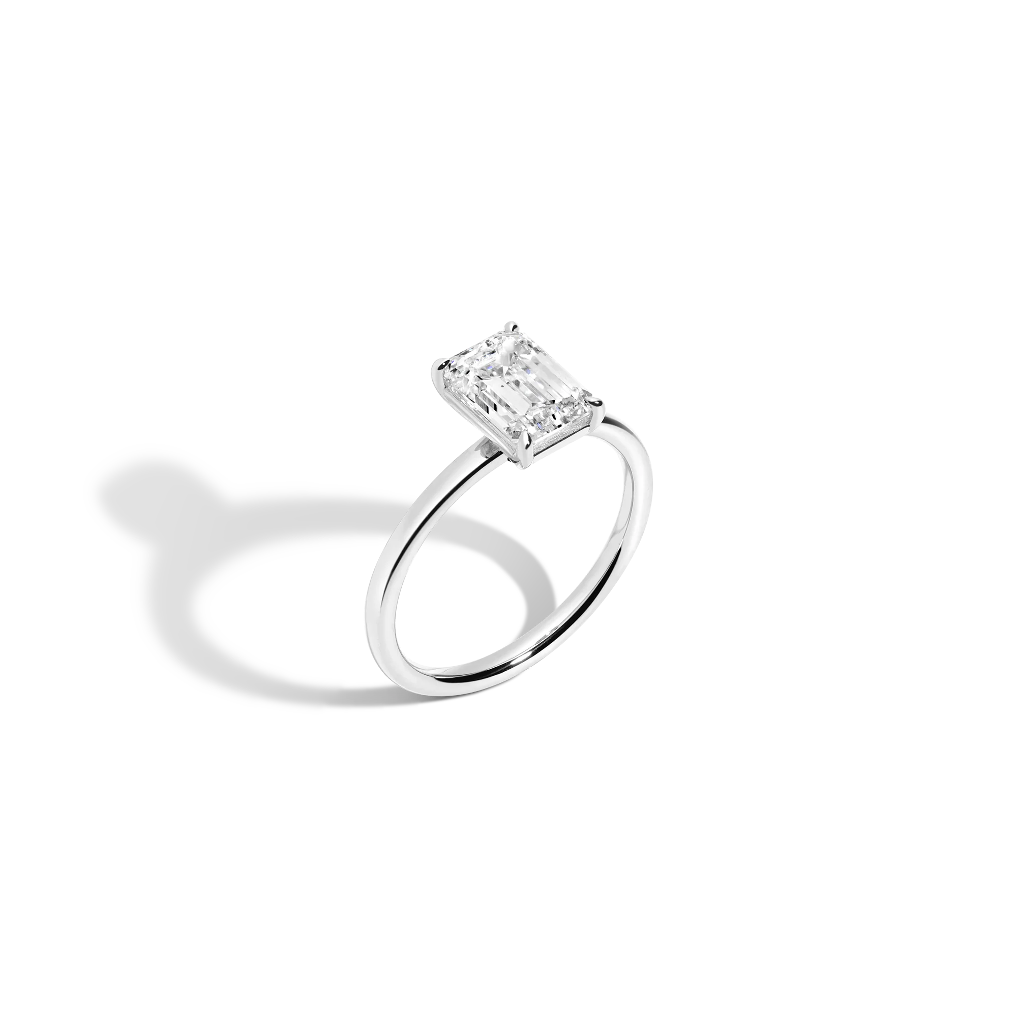 2ct Emerald Lab Grown Diamond Solitaire Ring - Image 4