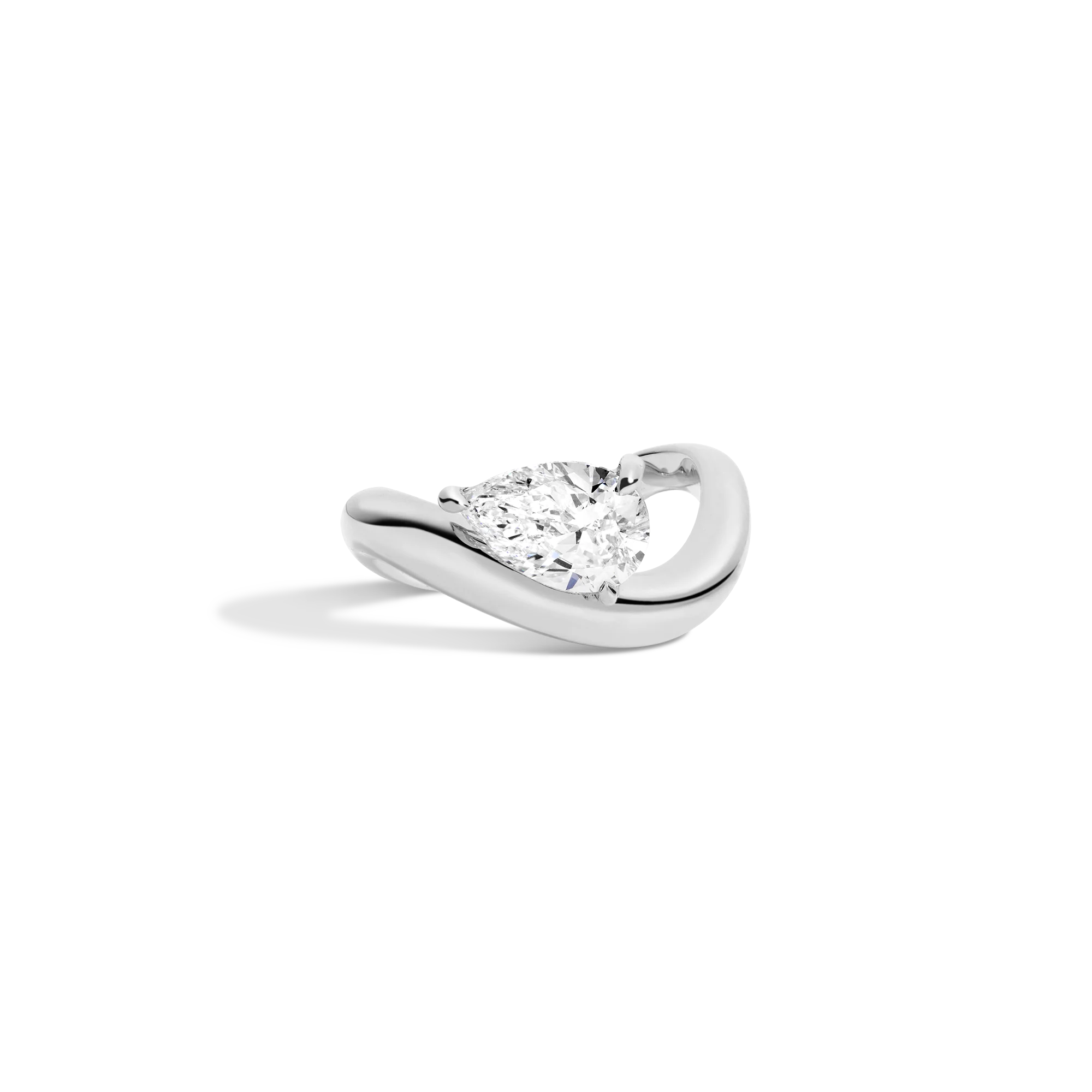 2ct Pear Lab Grown Diamond Floating Ring - Image 3
