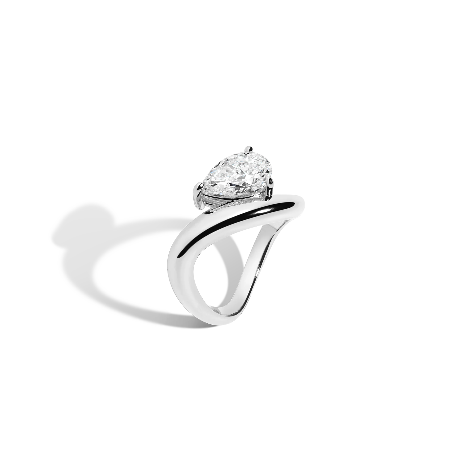 2ct Pear Lab Grown Diamond Floating Ring - Image 4