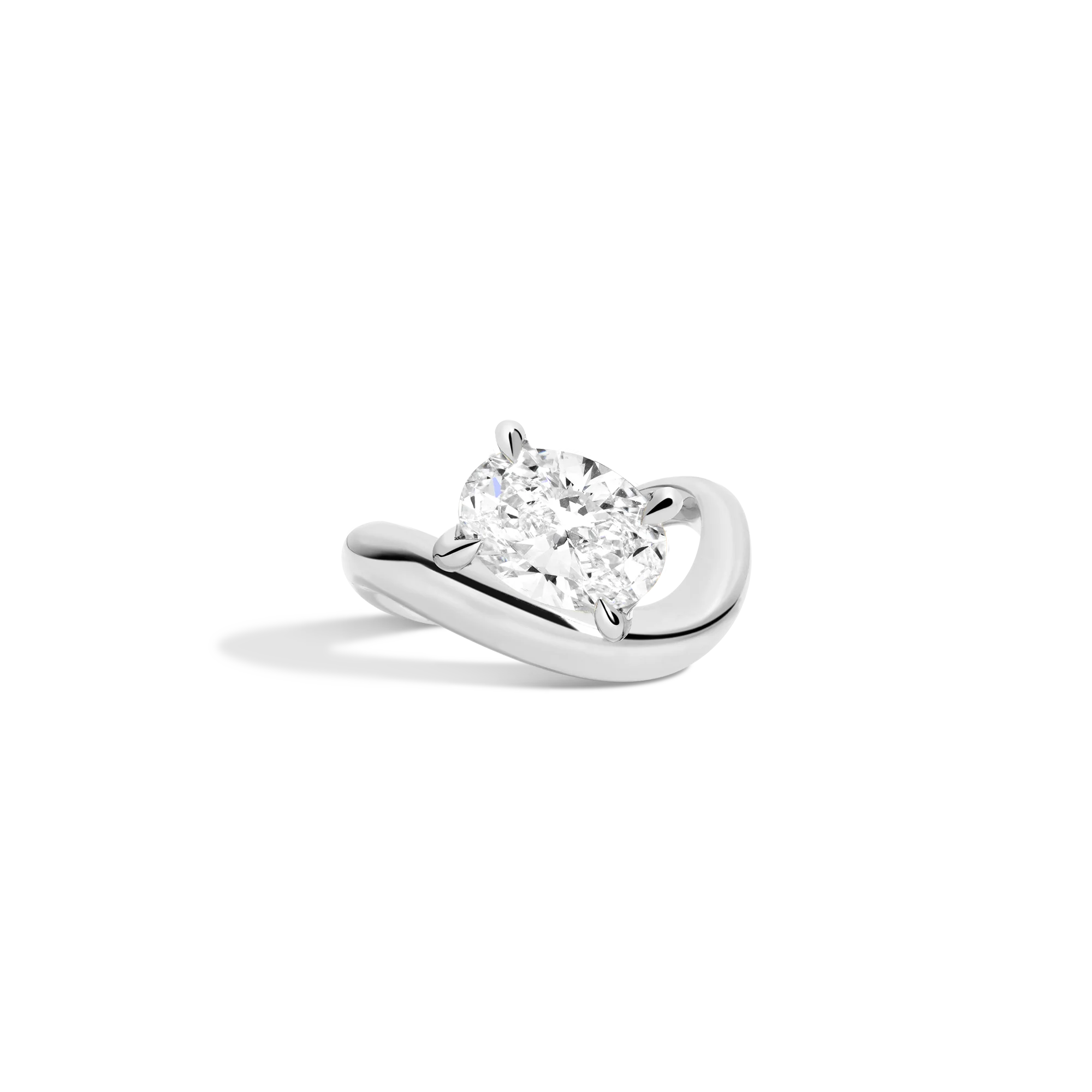 3ct Oval Lab Grown Diamond Floating Ring - Image 3