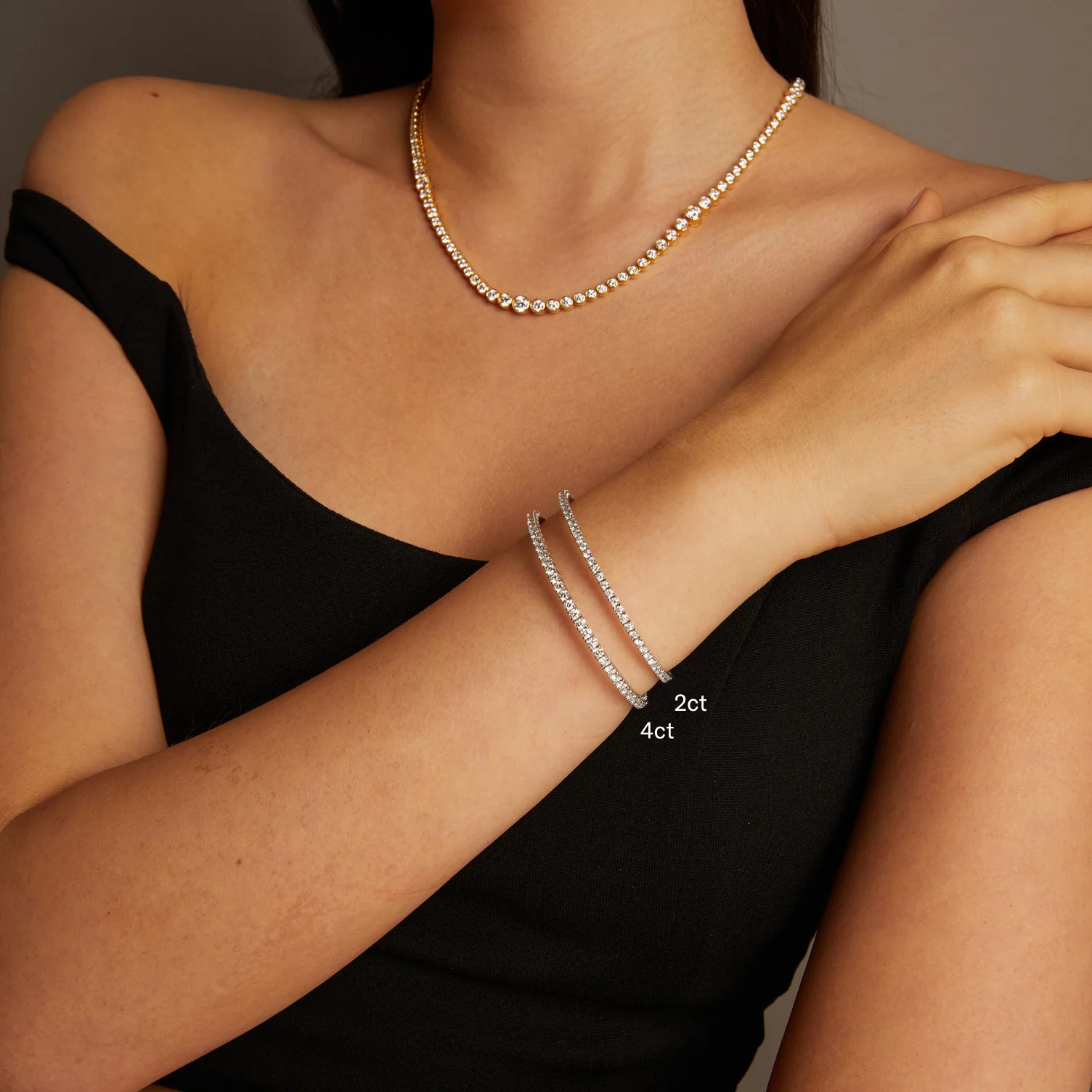 4ct Lab Grown Diamond Flex Tennis Bracelet - Image 4