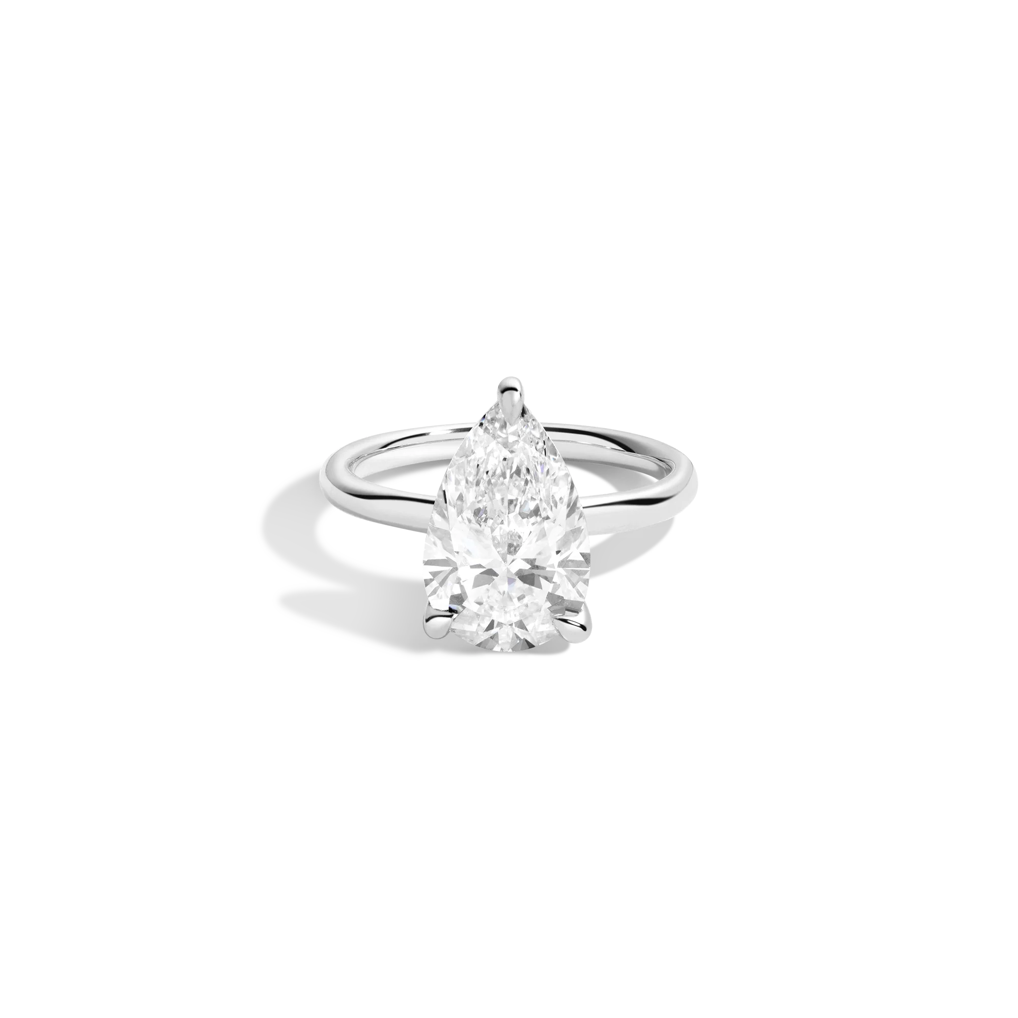 4ct Pear Lab Grown Diamond Solitaire Ring - Image 3