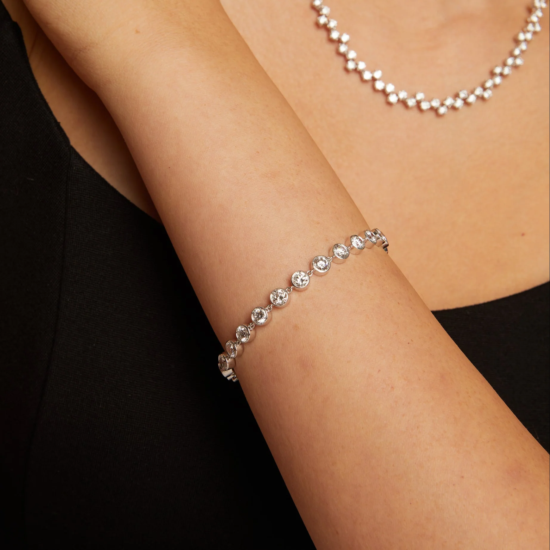 7ct Lab Grown Diamond Tennis Chain Bracelet - Image 4