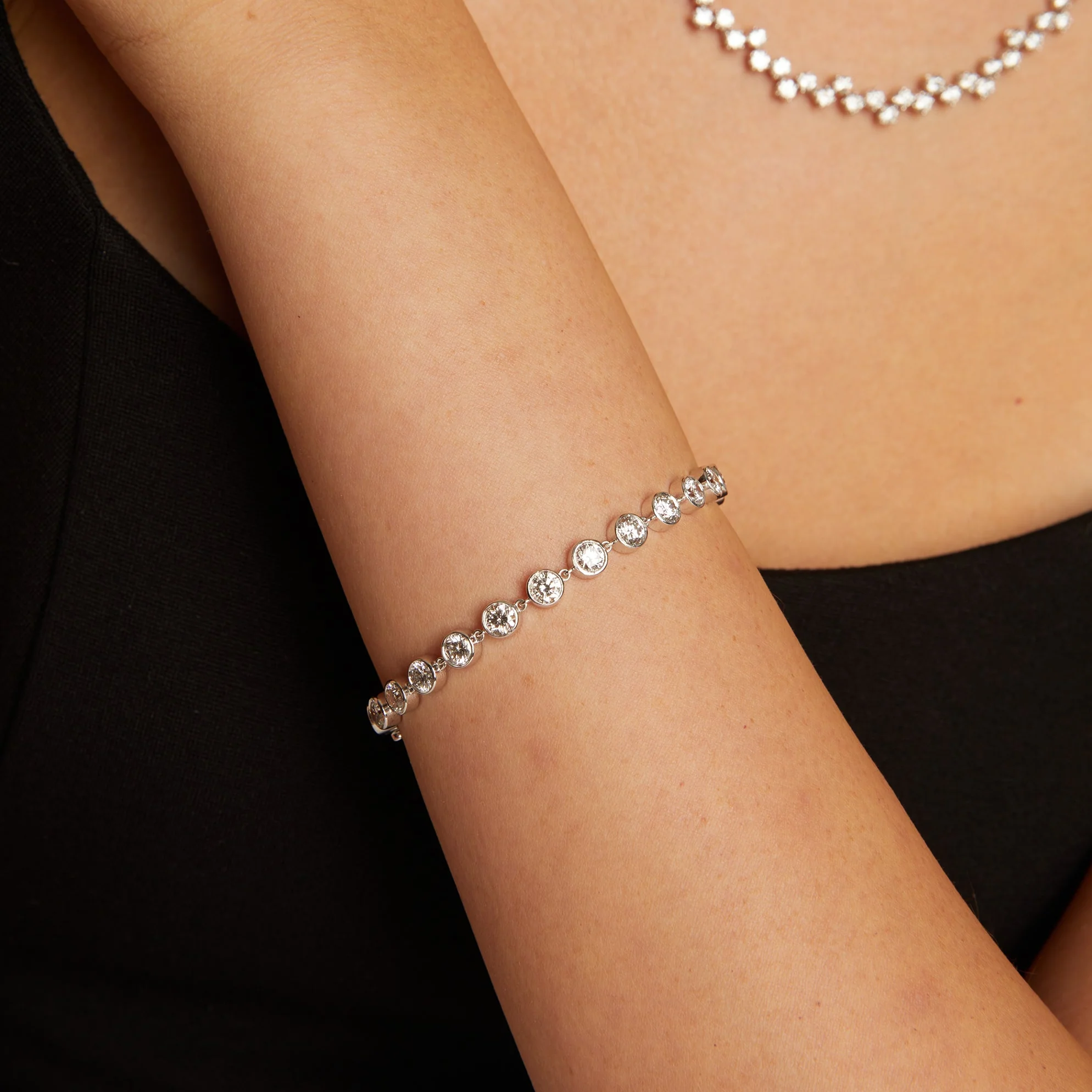 7ct Lab Grown Diamond Tennis Chain Bracelet - Image 5