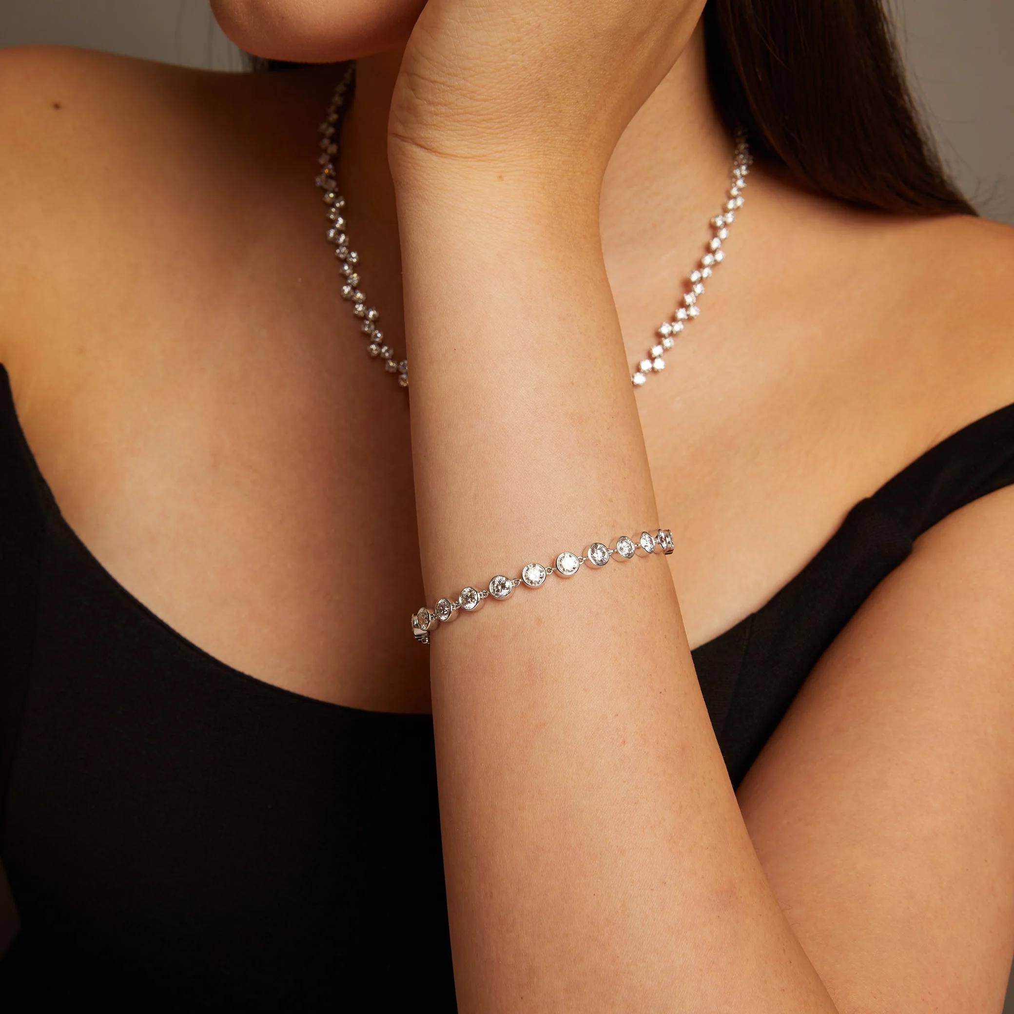 7ct Lab Grown Diamond Tennis Chain Bracelet - Image 7