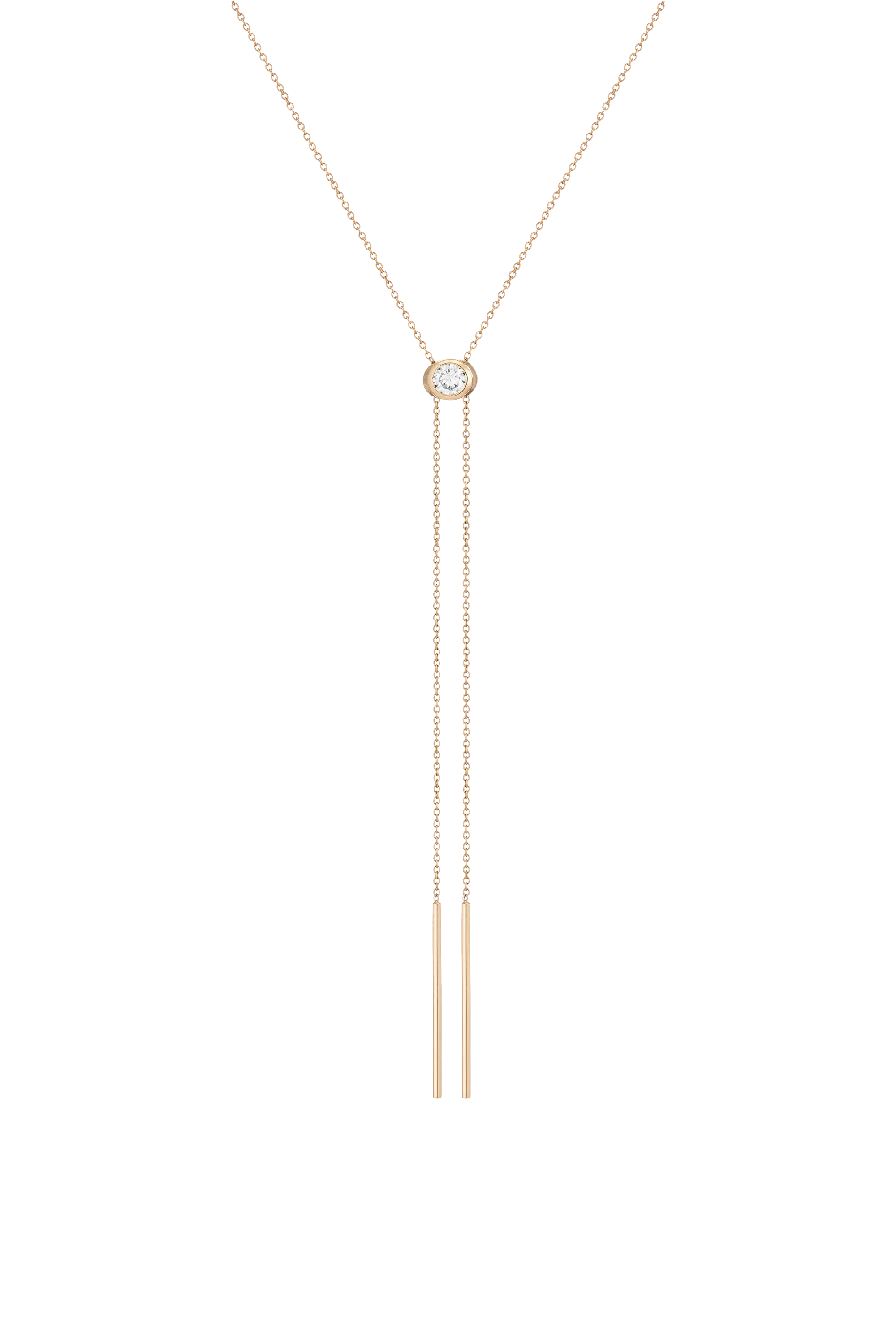 Aurate x Frye: Lab Grown White Sapphire Bolo Necklace