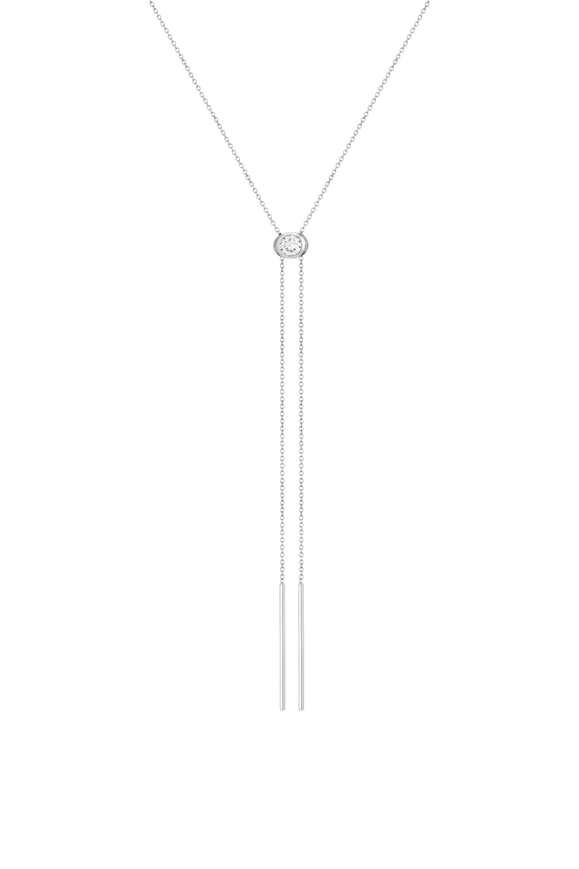 Aurate x Frye: Lab Grown White Sapphire Bolo Necklace - Image 2