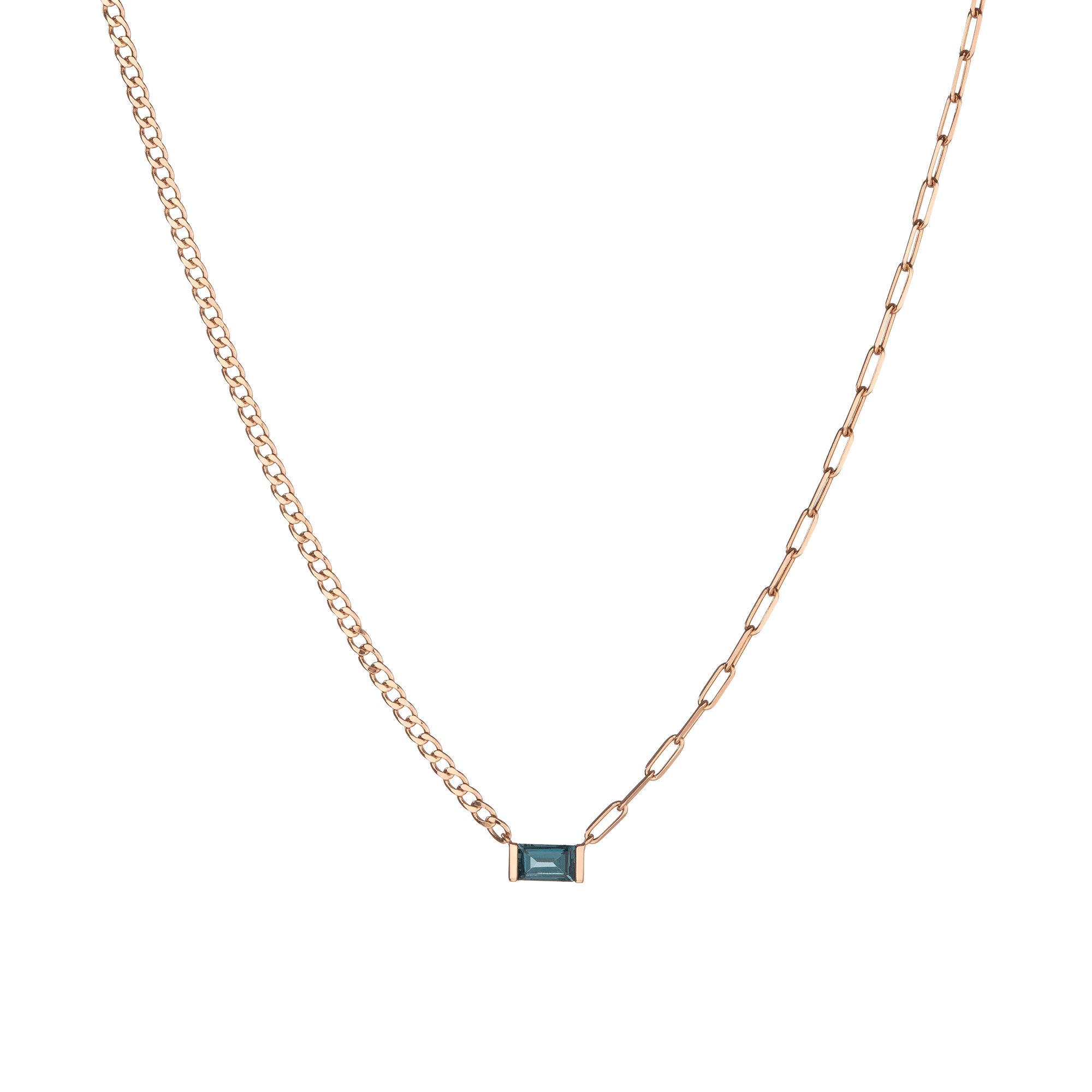 AURATE X MICHELLE: Tranquility Blue Topaz Chain Necklace - Image 3