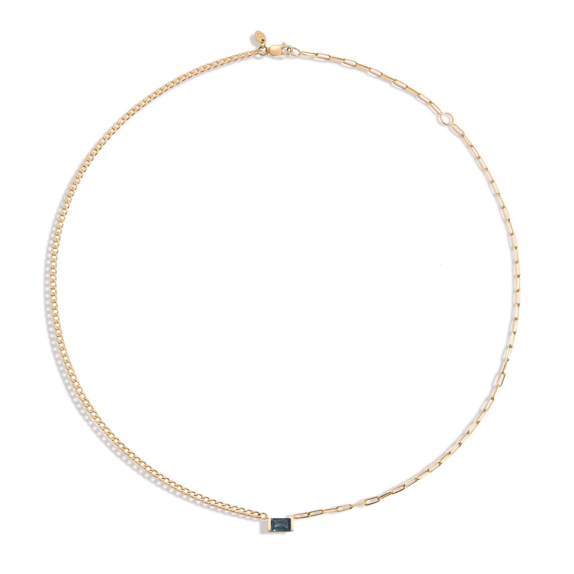 AURATE X MICHELLE: Tranquility Blue Topaz Chain Necklace - Image 4