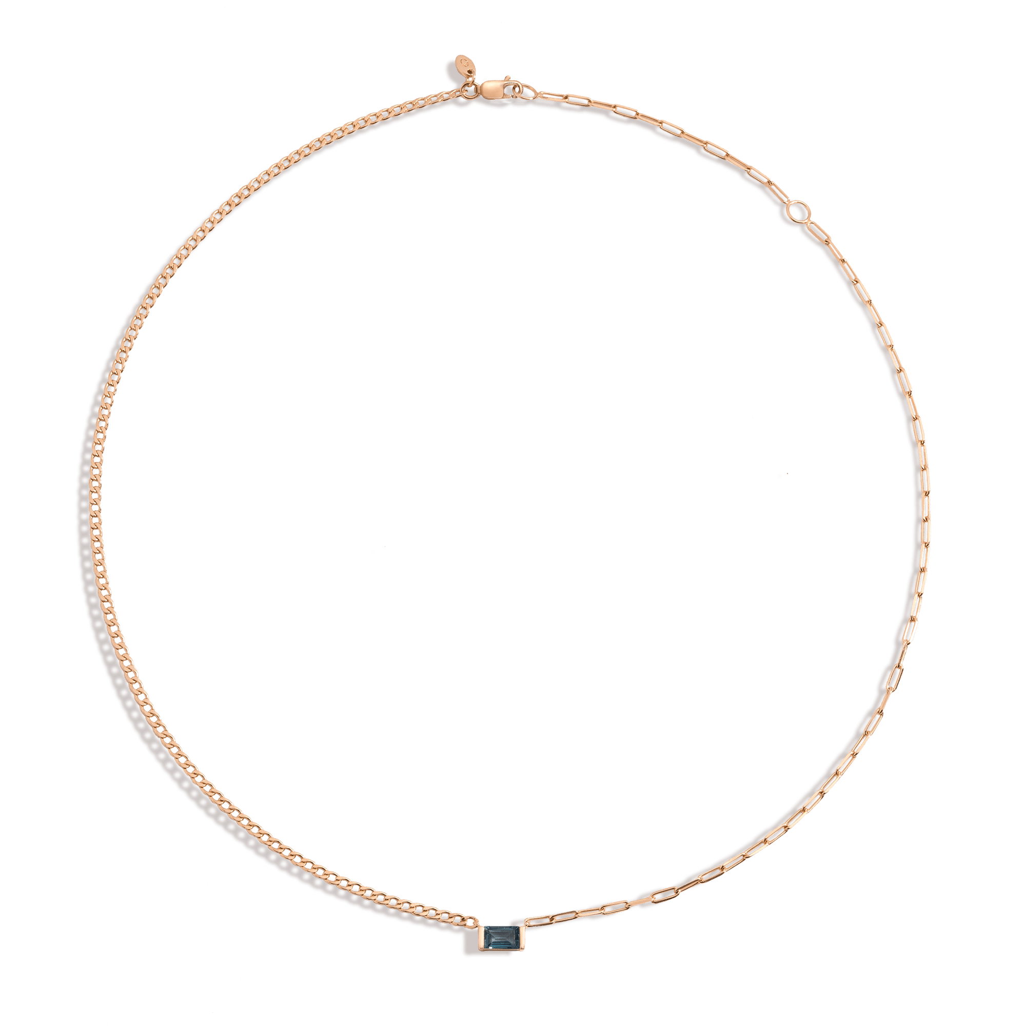 AURATE X MICHELLE: Tranquility Blue Topaz Chain Necklace - Image 6