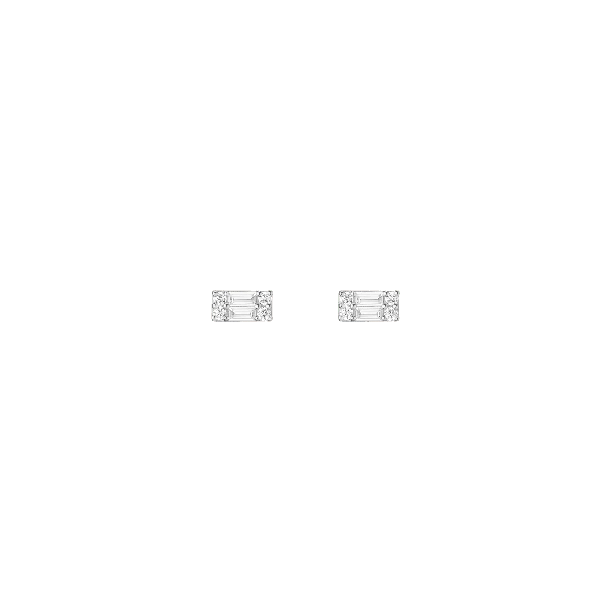 Baguette Lab Grown Diamond Illusion Studs (Large) - Image 6