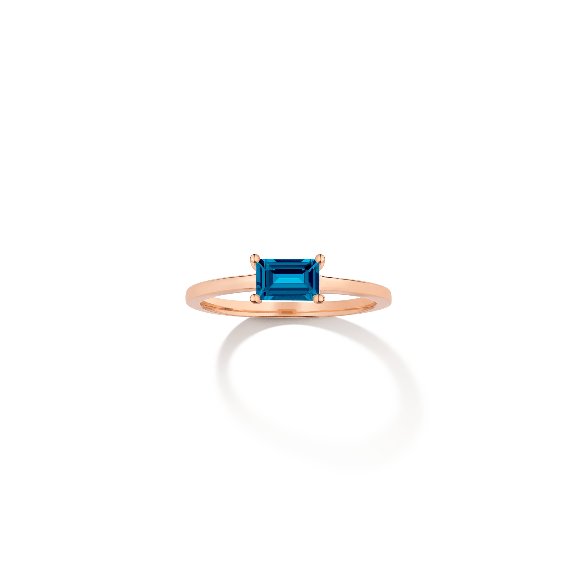 Birthstone Baguette Ring - London Blue Topaz - Image 2