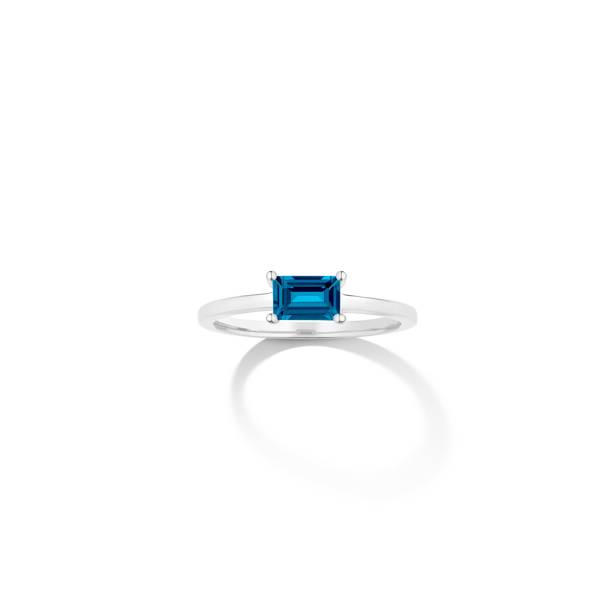 Birthstone Baguette Ring - London Blue Topaz - Image 3