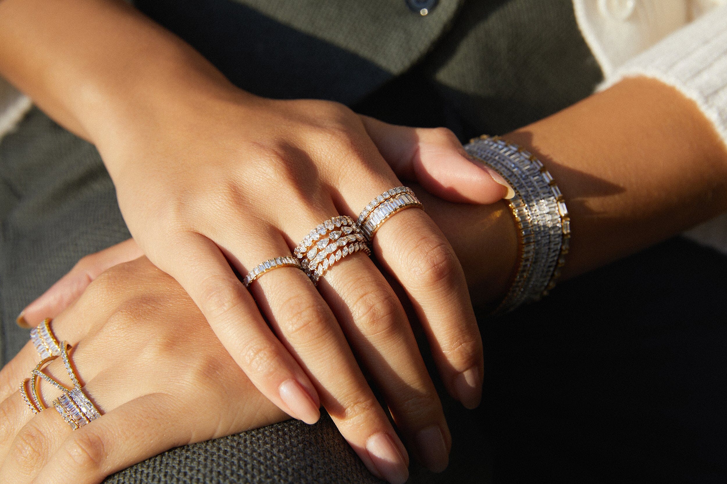 Bold Half Diamond Baguette Ring - Image 12