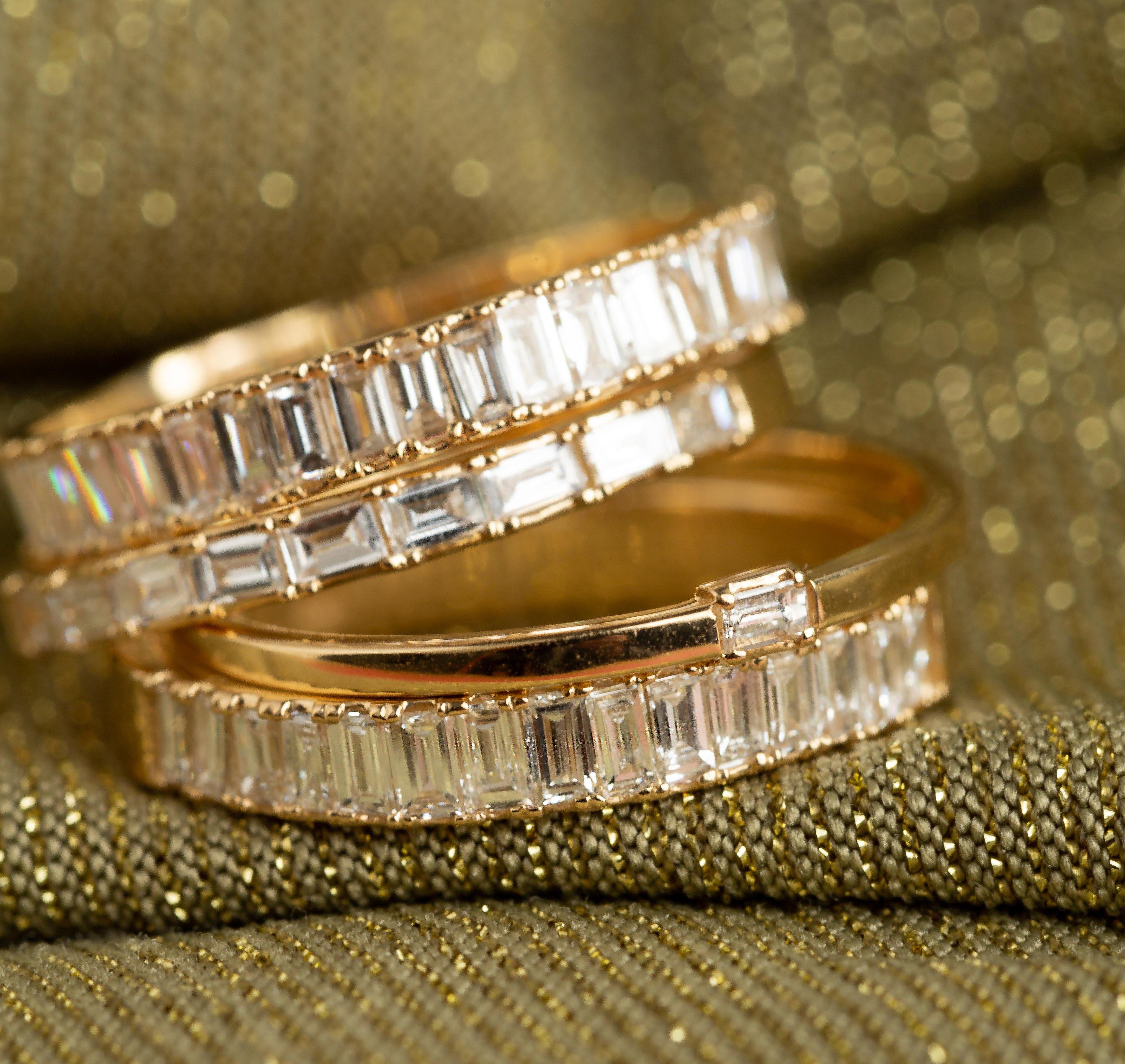 Bold Half Diamond Baguette Ring - Image 25