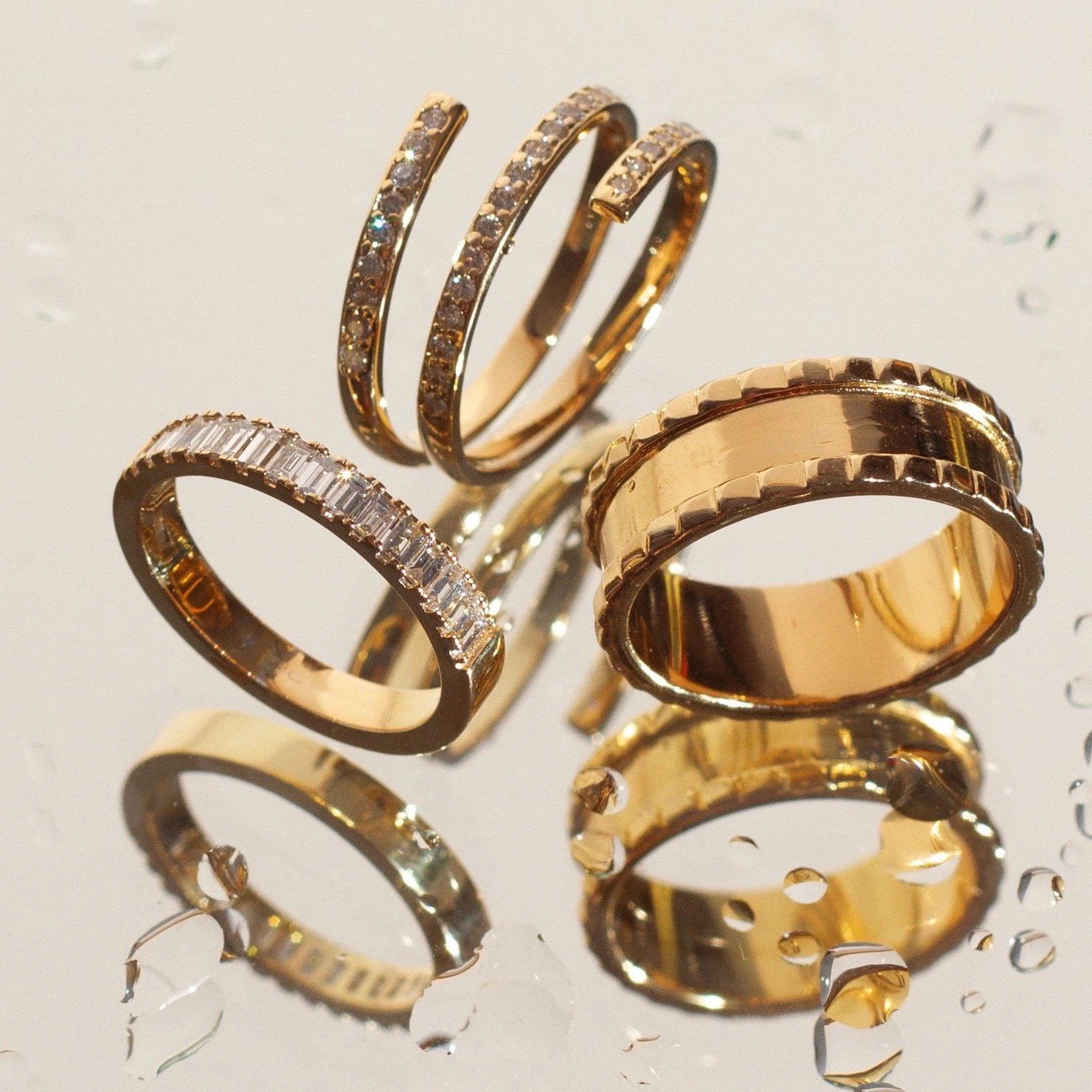 Bold Half Diamond Baguette Ring - Image 27
