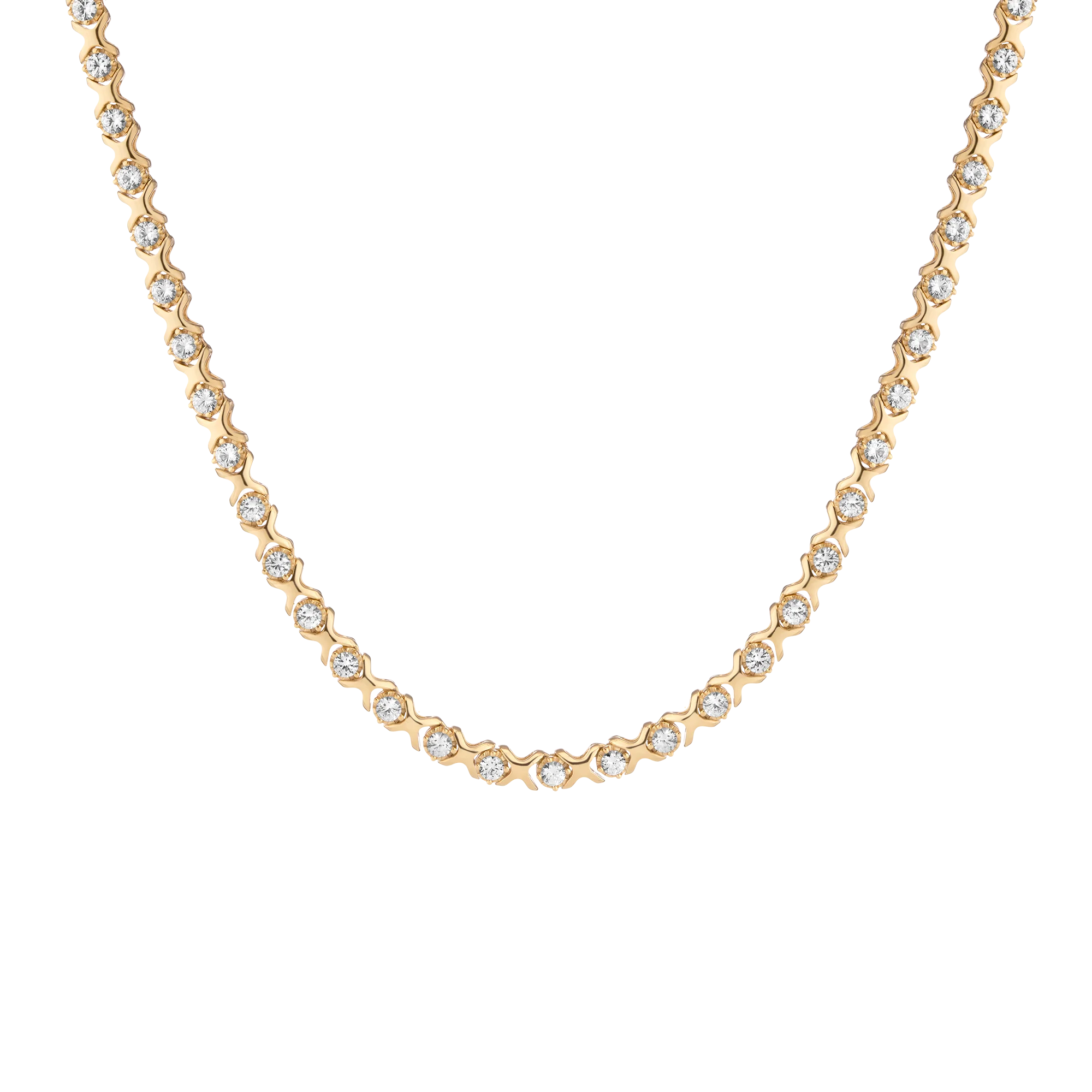 Bold Lab Grown White Sapphire X Estate Tennis Necklace