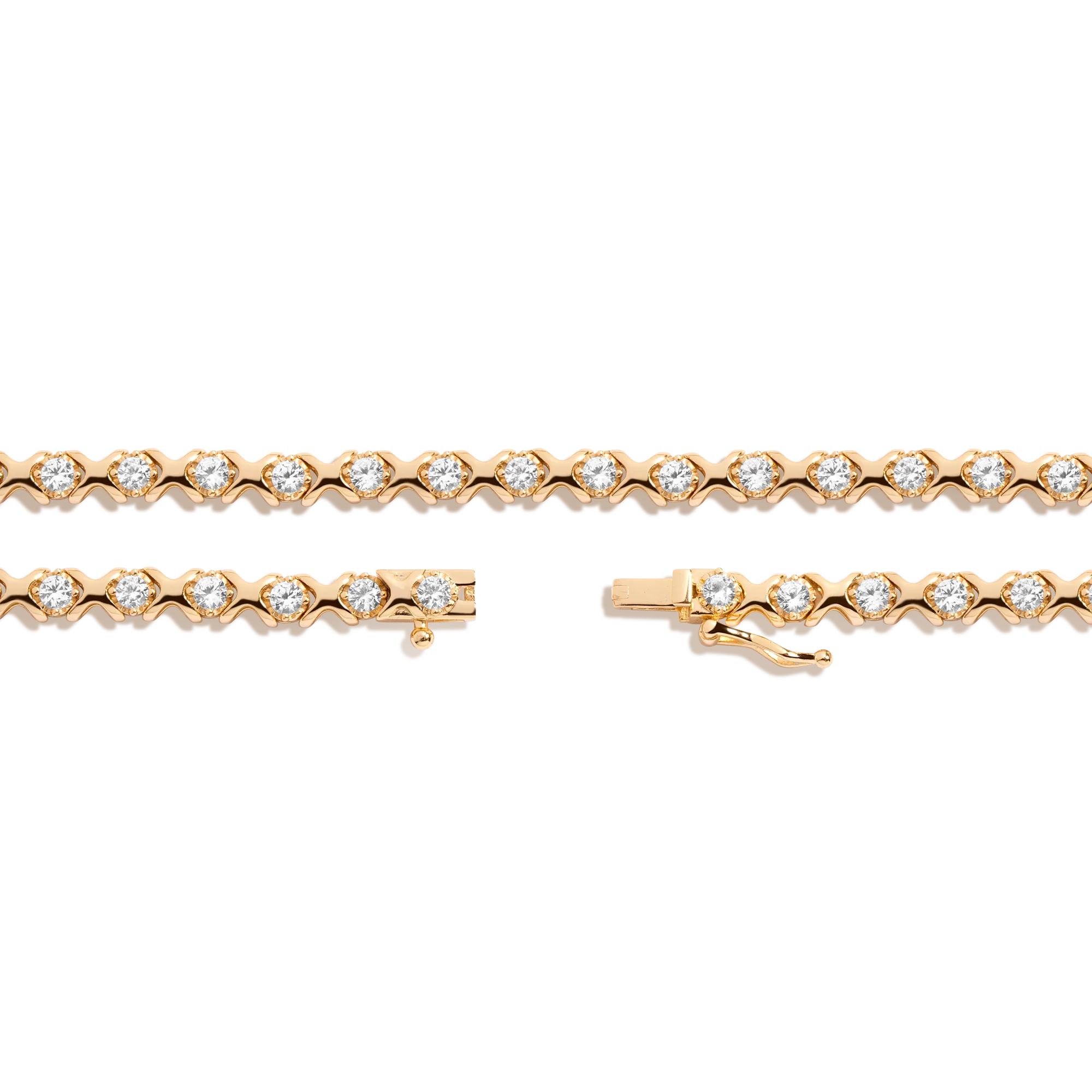 Bold Lab Grown White Sapphire X Estate Tennis Necklace - Image 2