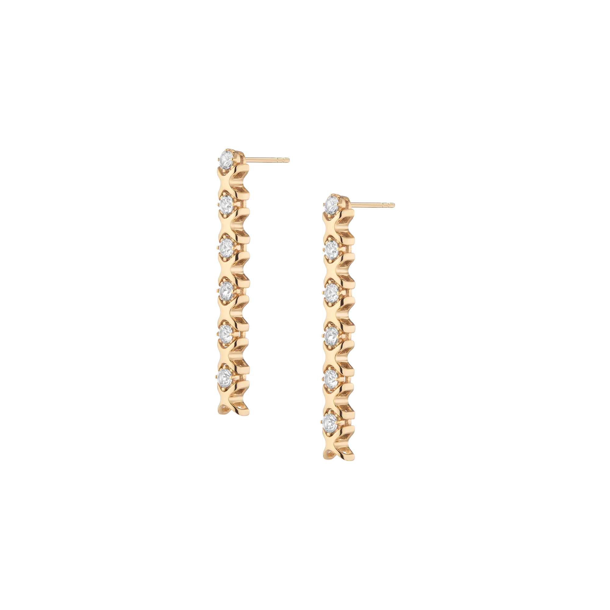 Bold Lab Grown White Sapphire X Estate Tennis Earrings - Image 2