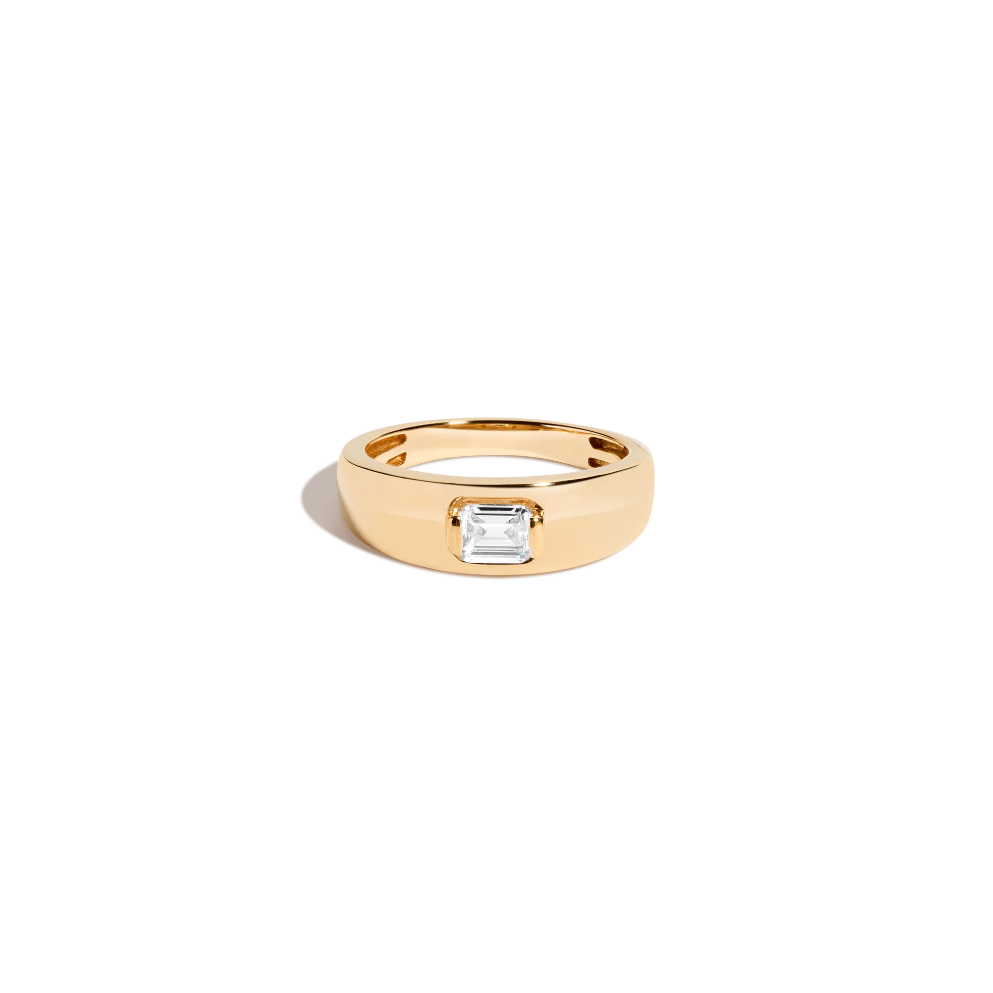 Chunky Lab Grown Diamond Emerald Ring