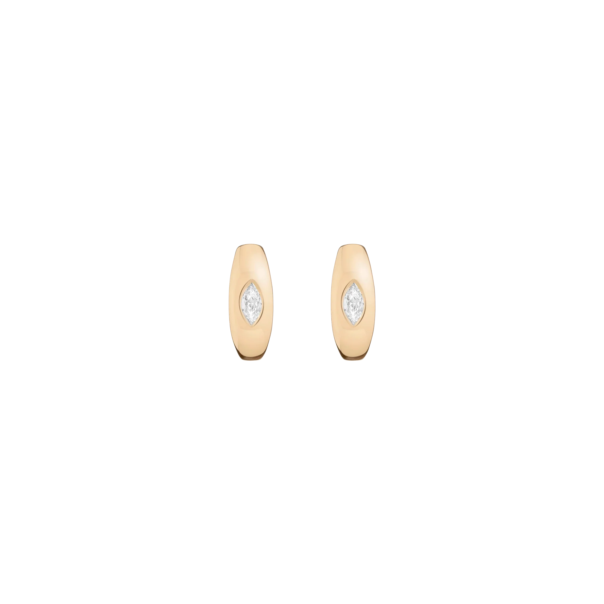 Chunky Lab Grown Diamond Marquise Huggie Earrings
