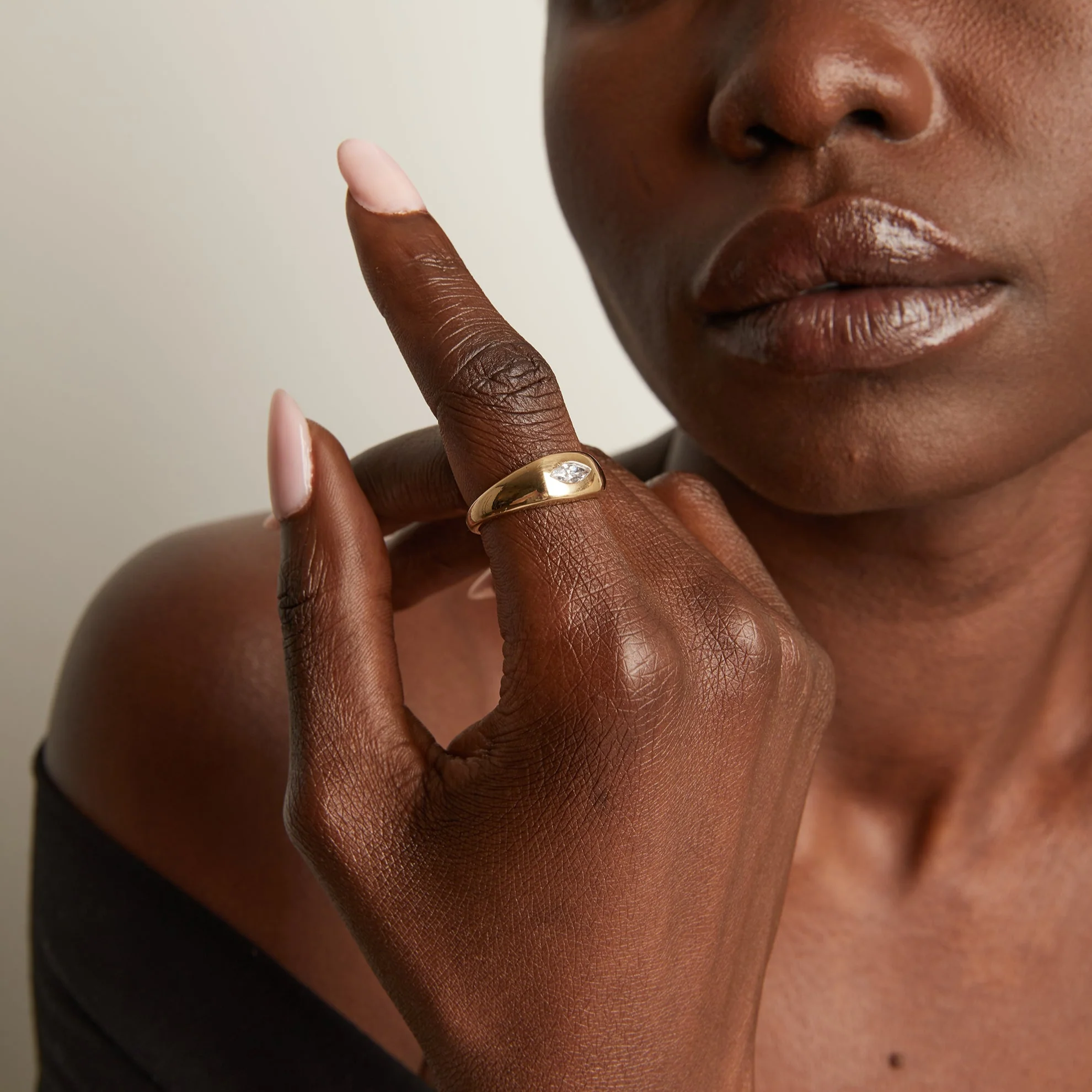Chunky Lab Grown Diamond Marquise Ring - Image 6