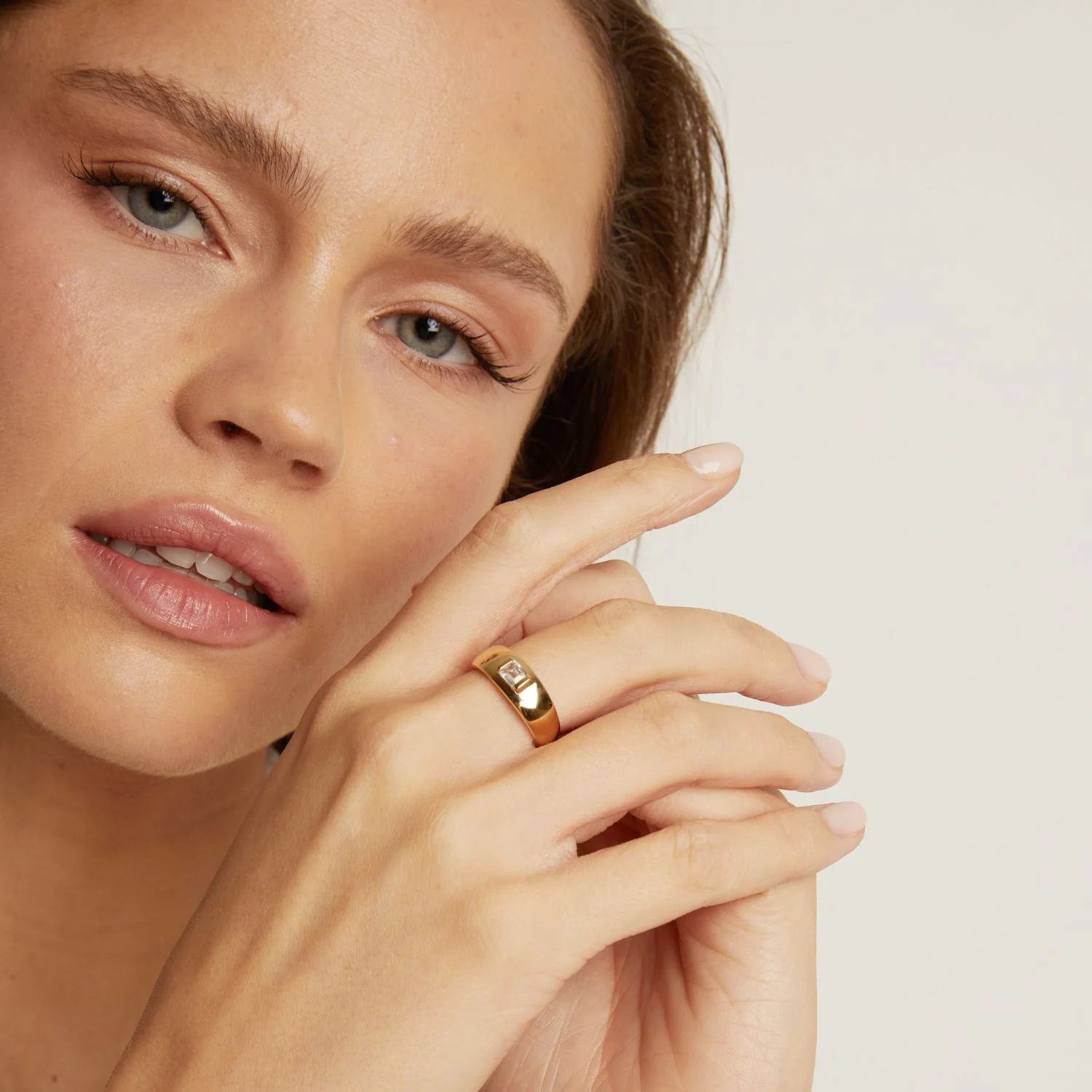 Chunky Lab Grown White Sapphire Emerald Ring - Image 6