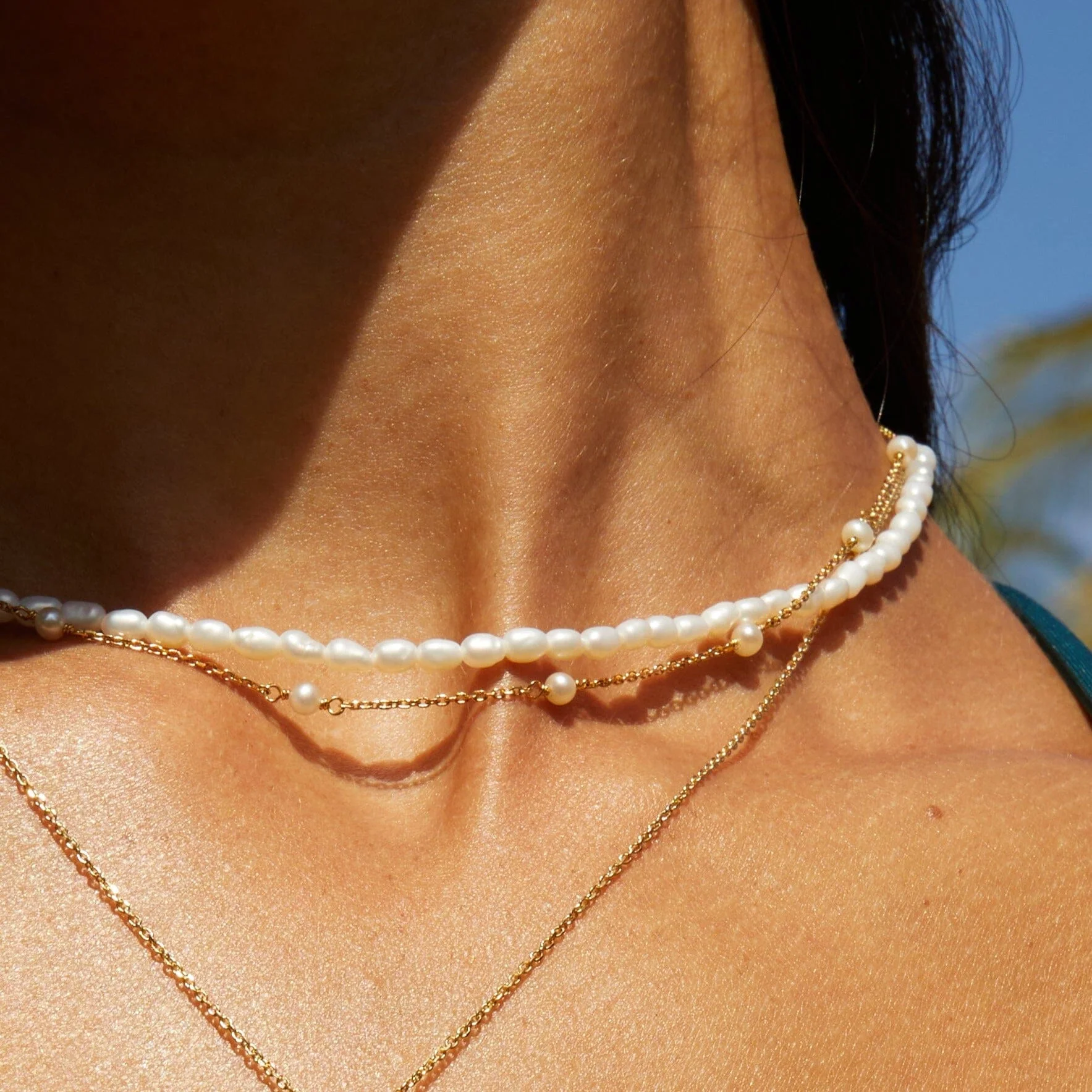 Classic Pearl Station Necklace - Image 6