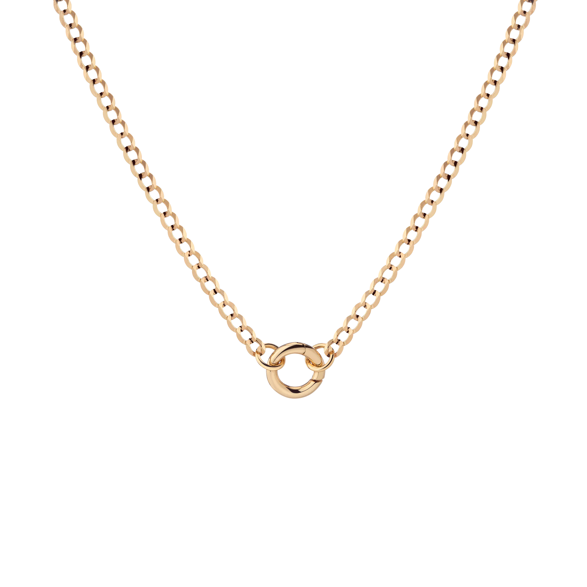 Curb Chain Charm Necklace - Small Bail