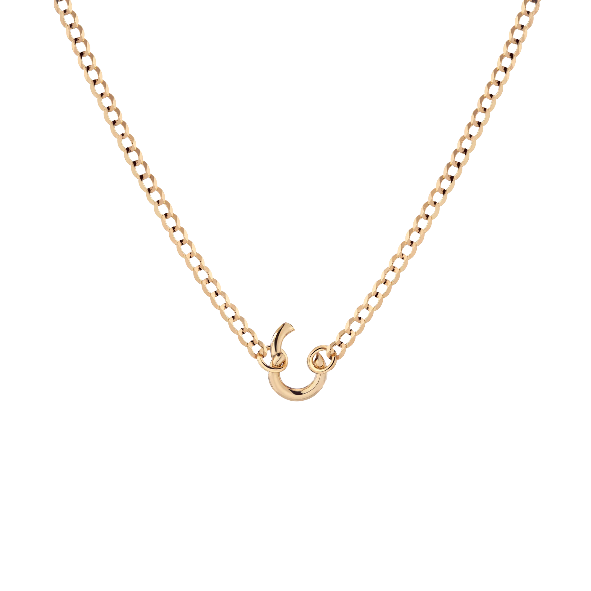 Curb Chain Charm Necklace - Small Bail - Image 2