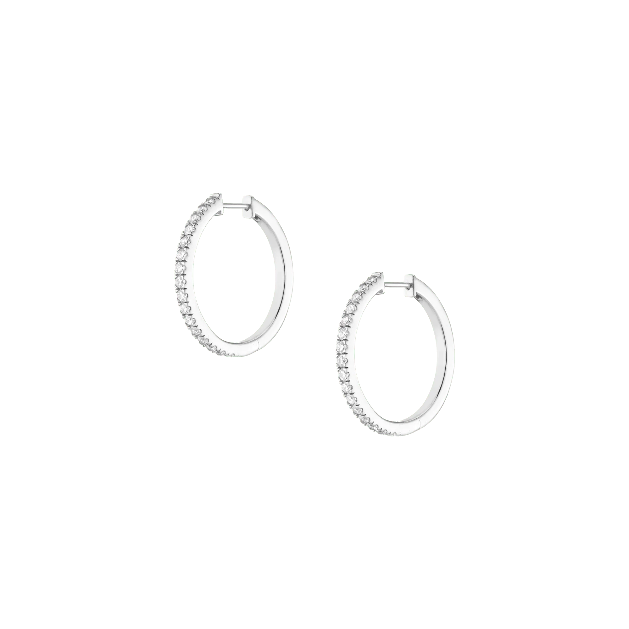 Lab Grown Diamond Hoop Earrings - Image 3