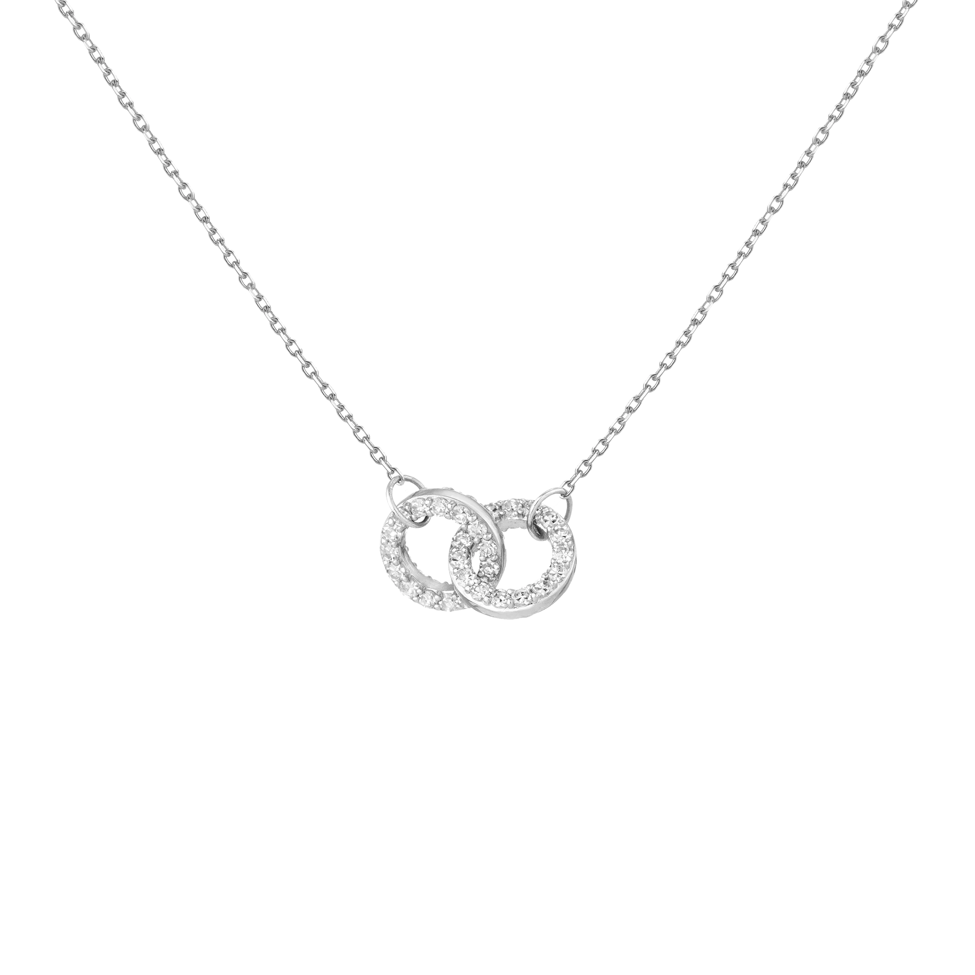 Double Lab Grown White Sapphire Connection Necklace - Image 2