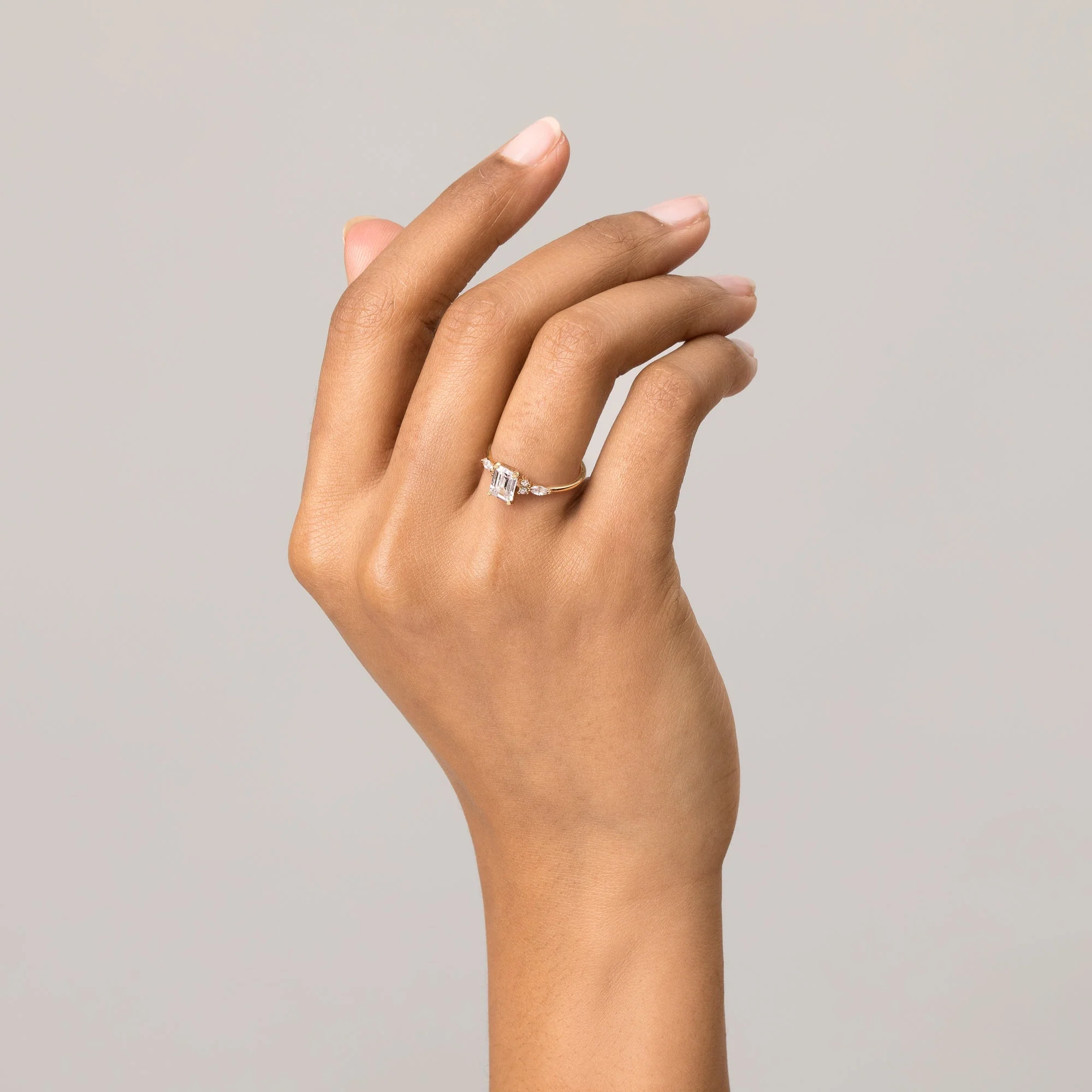 Emerald-Cut Floral Diamond Ring - Image 16