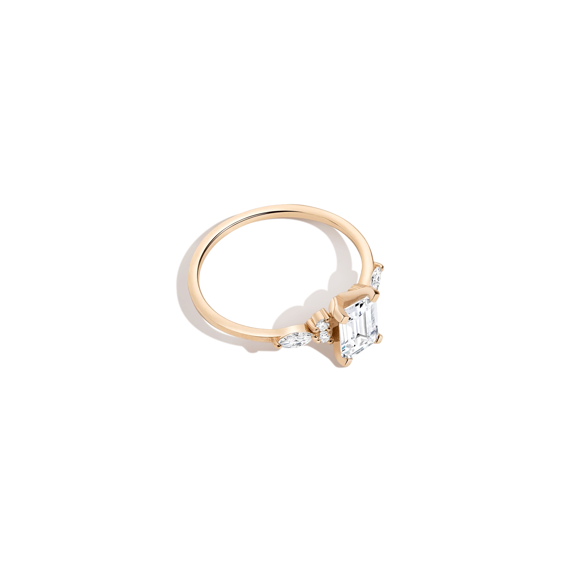 Emerald-Cut Floral Diamond Ring - Image 4