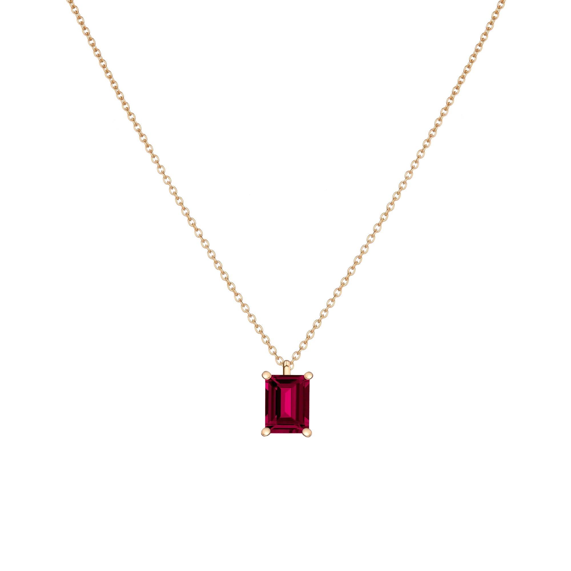 Emerald Gemstone Solitaire Necklace - Image 4
