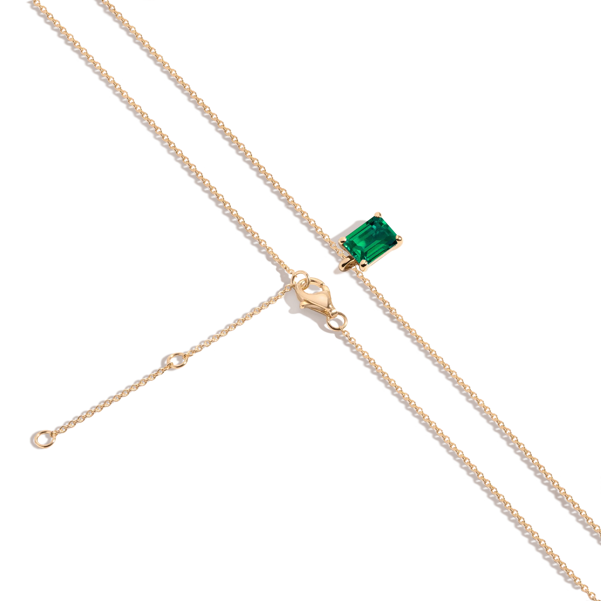 Emerald Gemstone Solitaire Necklace - Image 9