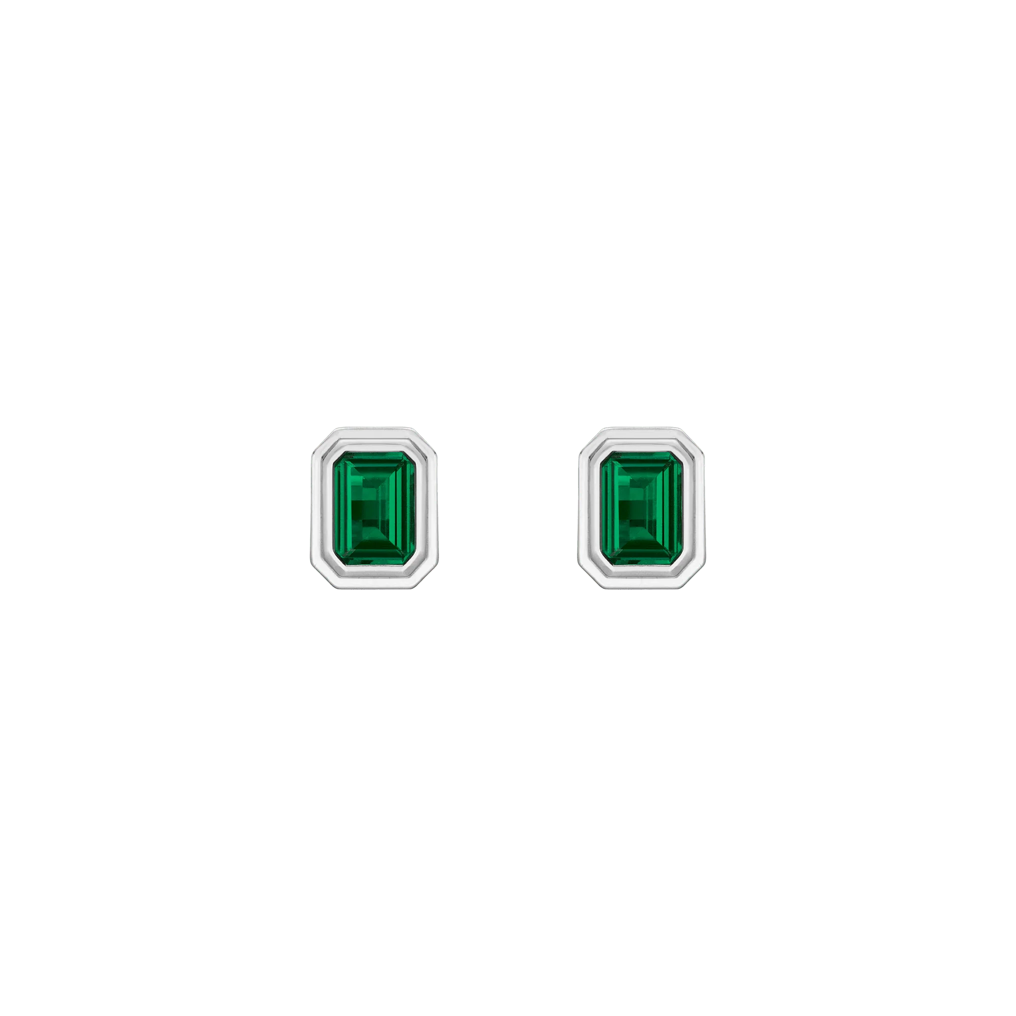 Lab Grown Emerald Heirloom Stud Earrings - Image 3