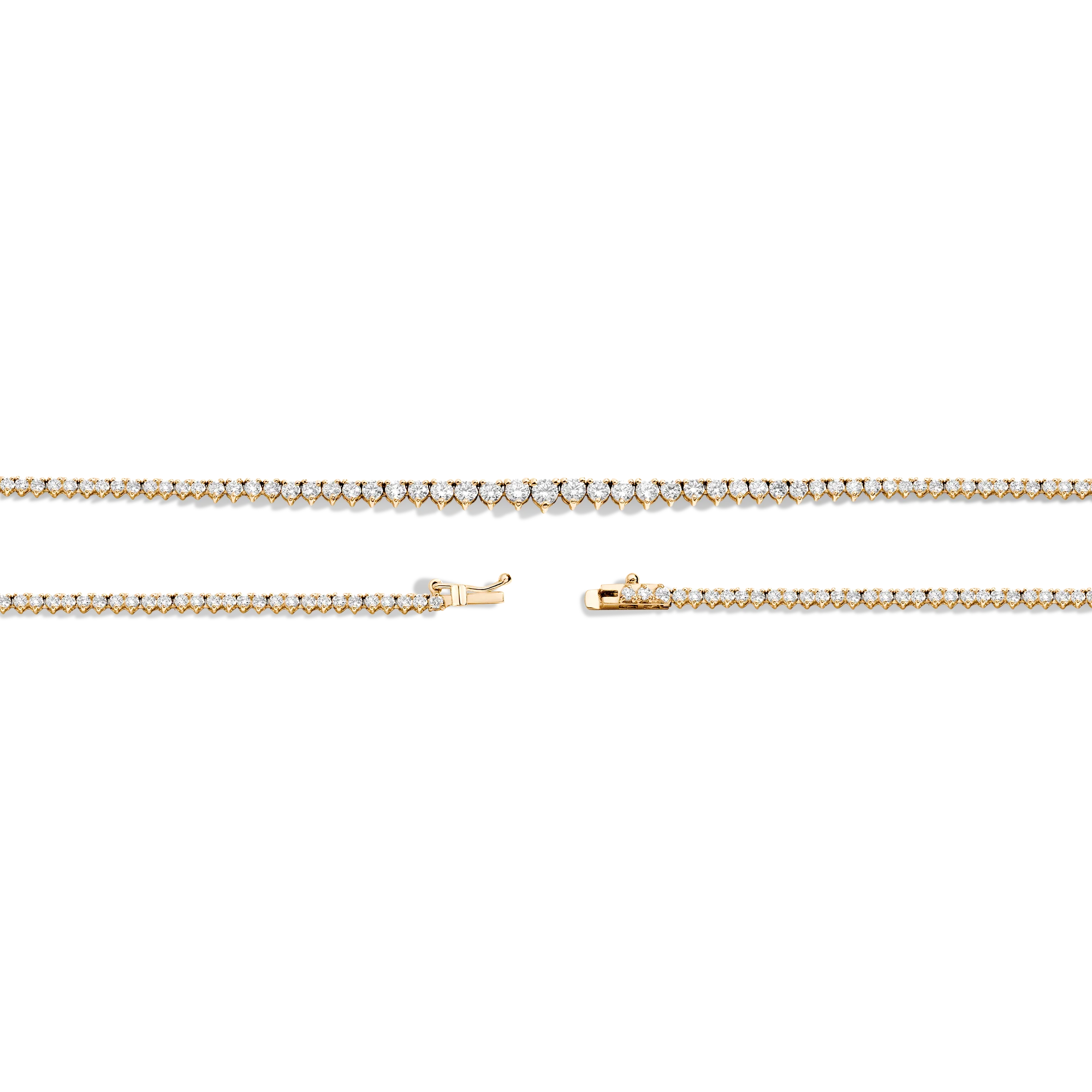 Everyday Three-Prong Graduated Tennis Necklace - Image 4