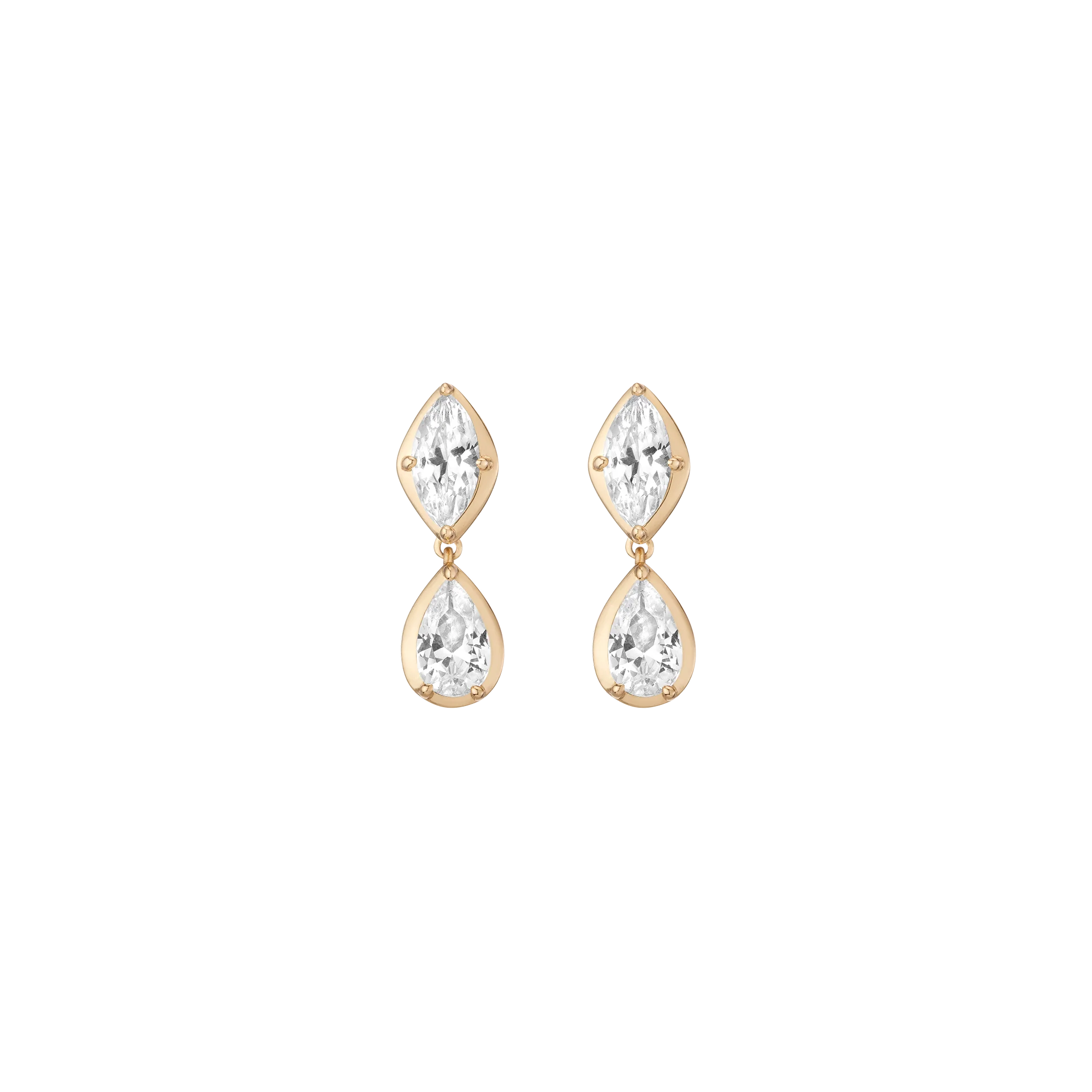 Georgian Toi et Moi Drop Earrings