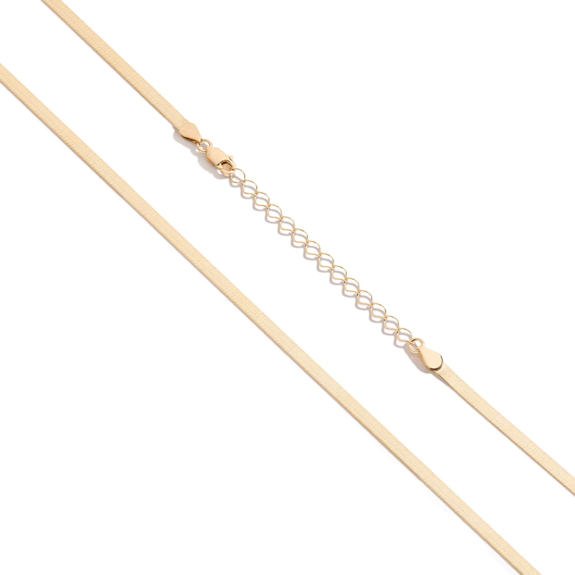 Gold Herringbone Chain Necklace - Image 2
