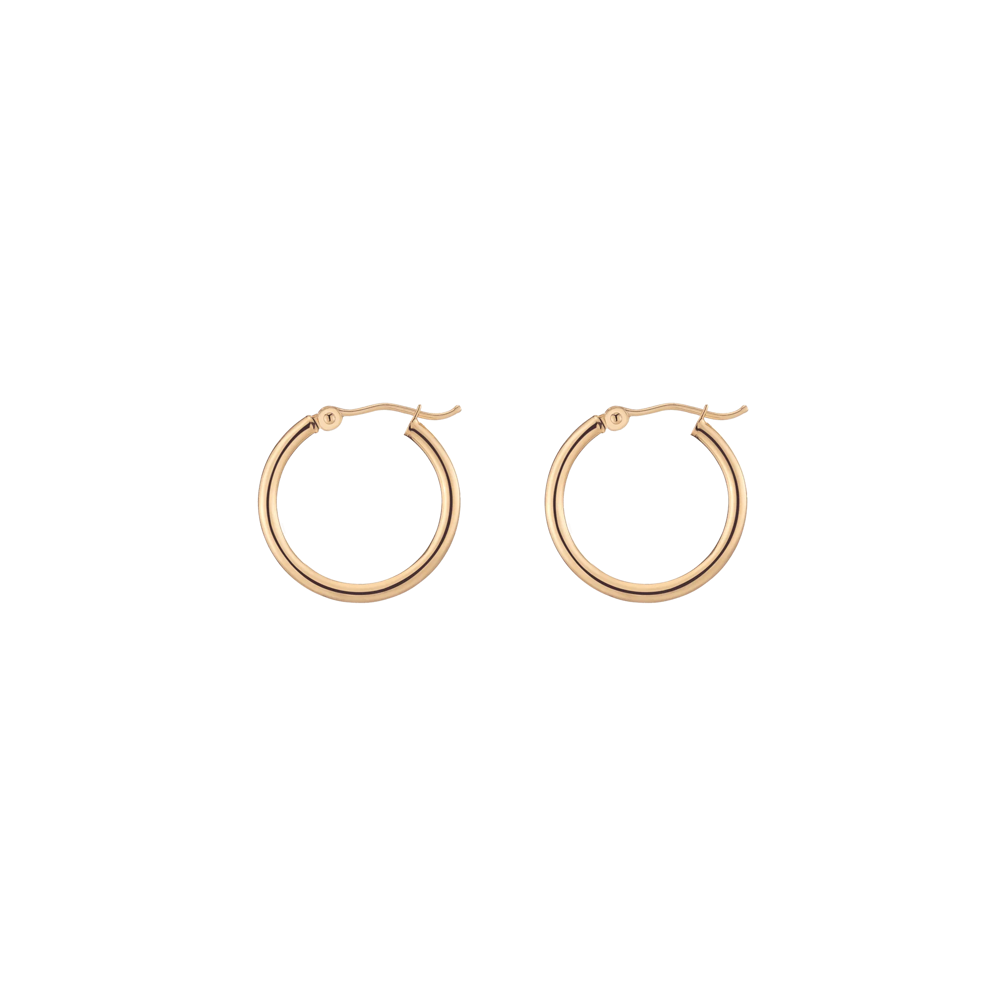 Gold Hoop Earrings - 2mm (20mm) - Image 2