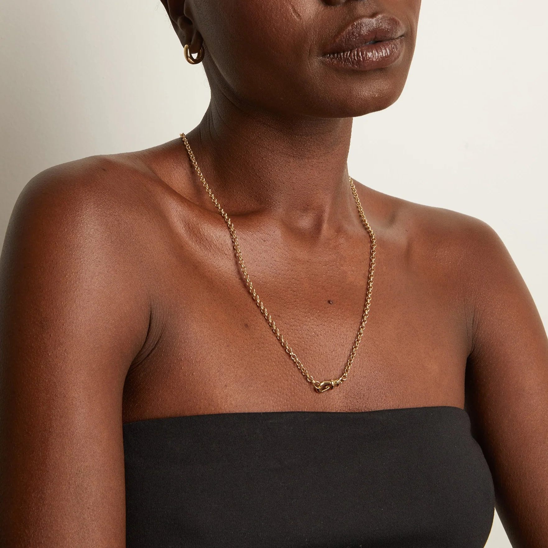 Gold Rolo Chain Necklace - Image 5